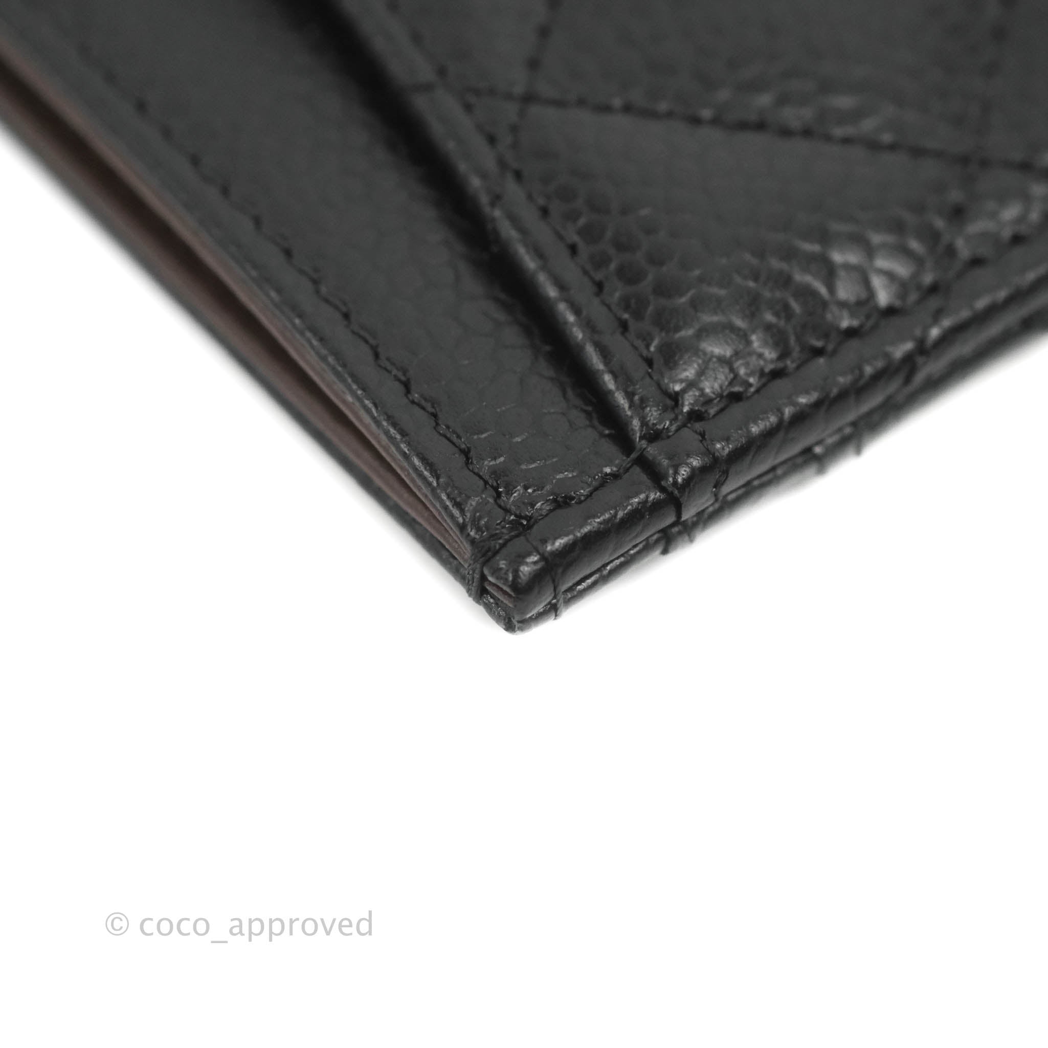 Chanel Classic Flat Card Holder in Black Caviar Leather with Gold Hardware - Luxury Wallet for Everyday Use & Travel