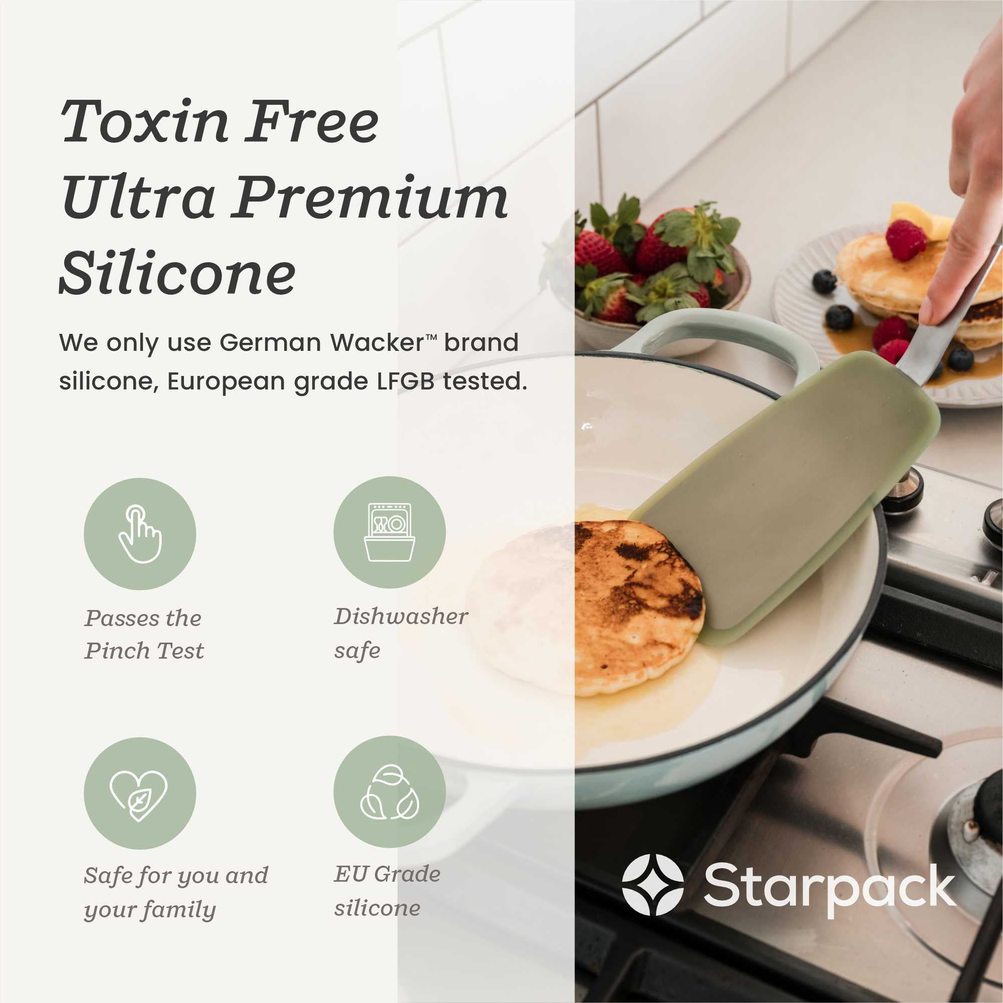 Flex & Flip Silicone Turner Spatula - Heat-Resistant, Non-Stick Kitchen Utensil for Flipping Pancakes, Burgers & Eggs - Perfect for Cooking, Baking & Grilling