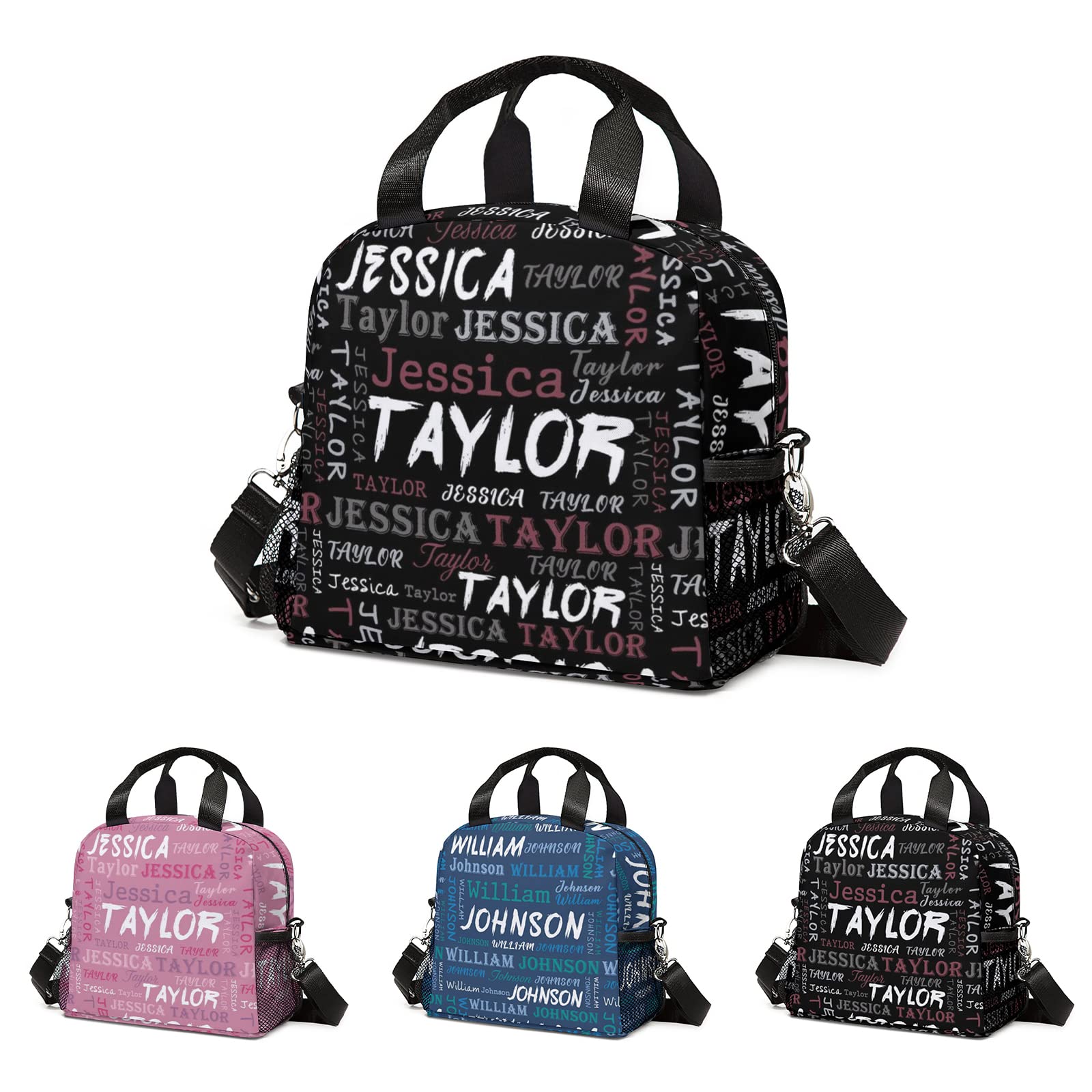 Custom Insulated Lunch Bag with Name - Personalized Reusable Lunch Box for Travel, Picnic, Work, School & Office - Durable Lunch Tote Gift for Men, Women, Kids & Teams (Black) - Perfect for Daily Commute, Outdoor Activities & Corporate Events