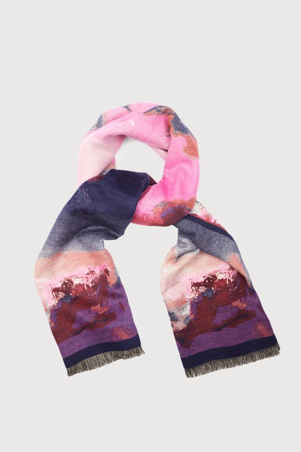 Stylish Multicolor Abstract Splatter Reversible Scarf - Lightweight Fashion Accessory for Women, Perfect for Fall/Winter Outfits & Holiday Gifts