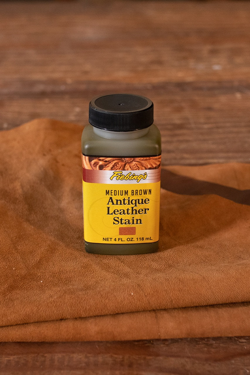 Fiebing's Antique Leather Stain 4 oz (118 ml) - Rich Brown Color for Leather Crafting, DIY Projects & Furniture Restoration - Perfect for Vintage Look & Leather Repair