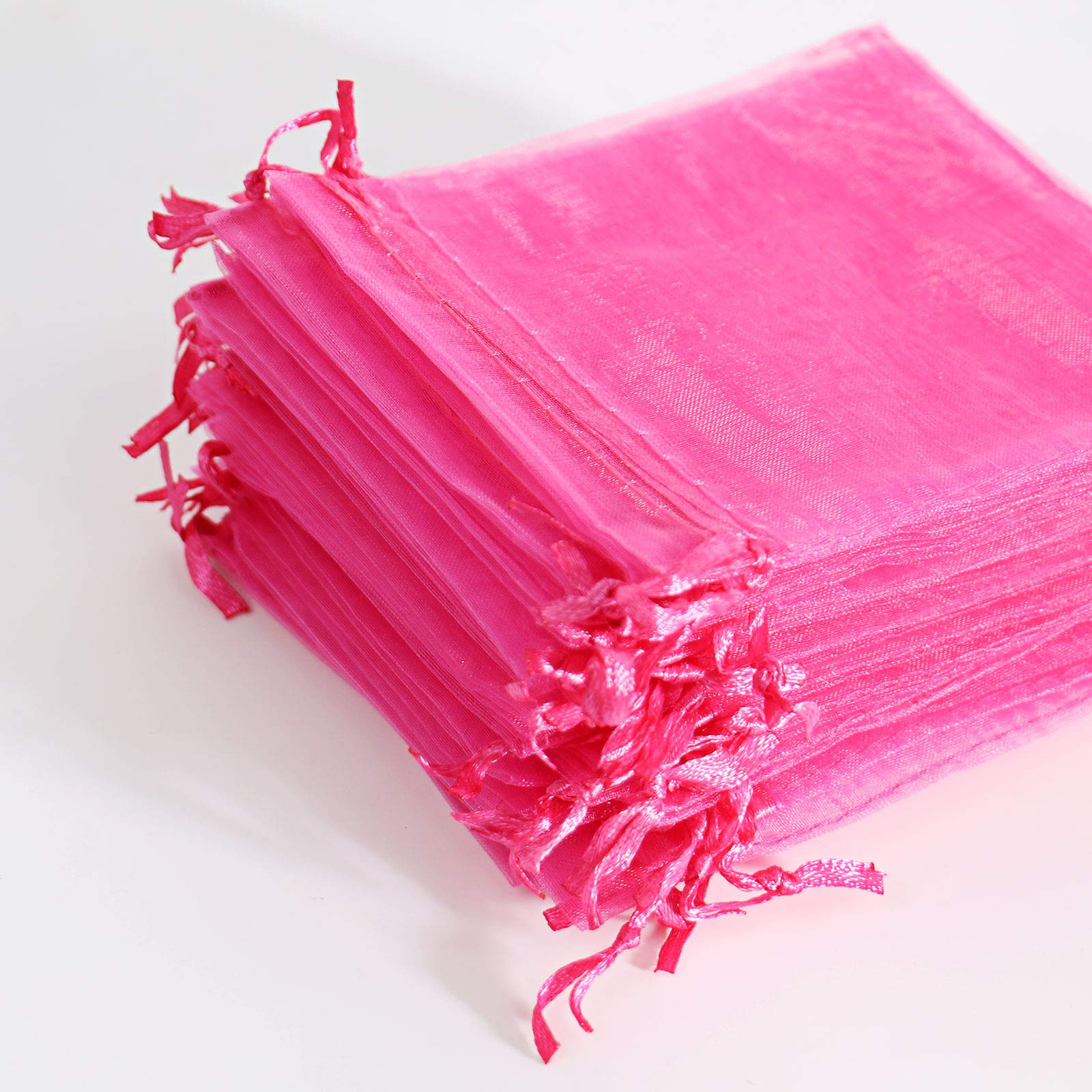 Lautechco 100Pcs 4x6 Inches Rose Organza Bags - Elegant Wedding Favors, Bridal Shower Gifts, Party Favor Bags with Drawstring for Jewelry, Candies, Soaps - Perfect for Baby Showers, Birthday Celebrations & Special Events