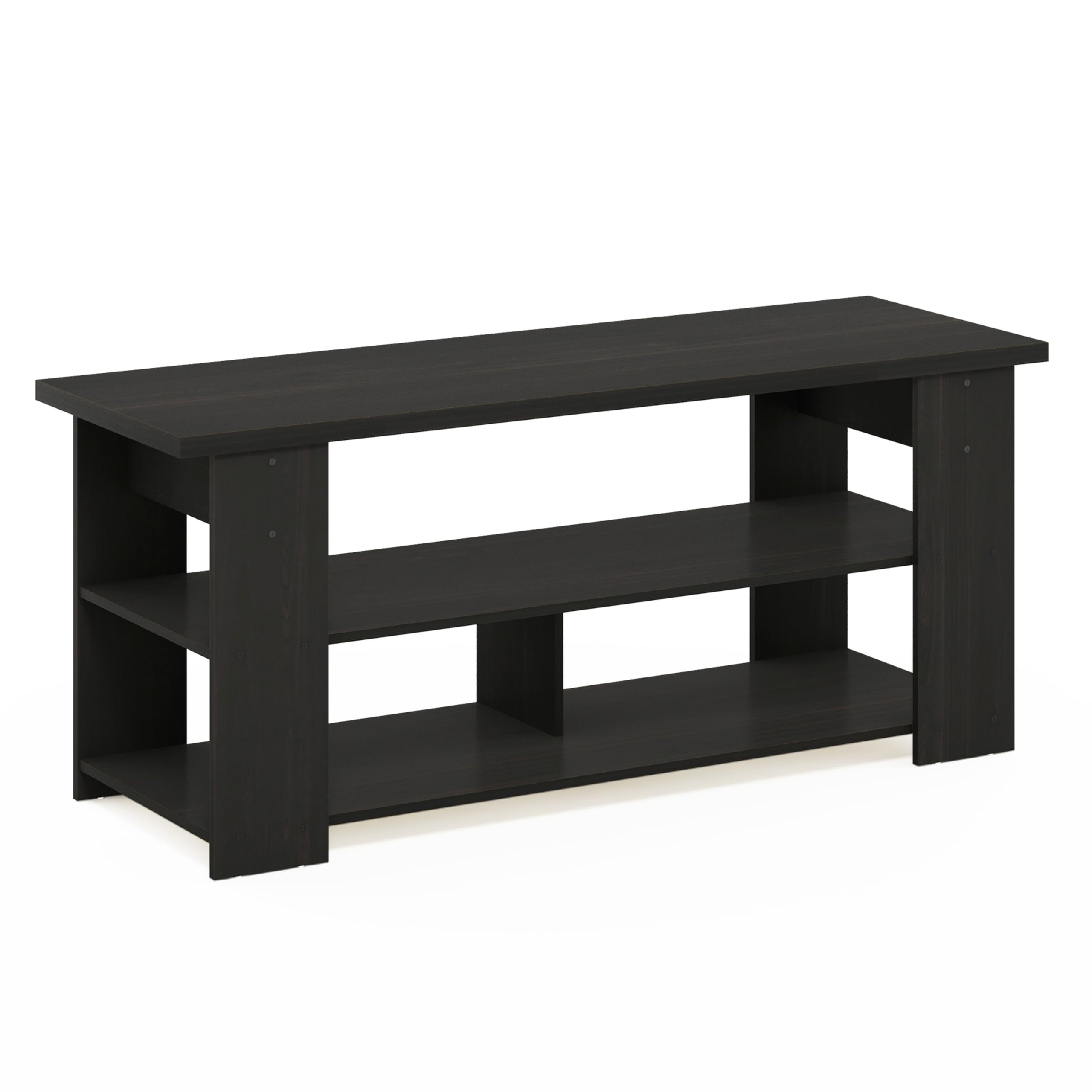 Furinno Jaya TV Stand for Living Room - 50 Inch Entertainment Center in Espresso Finish - Perfect for TV, Gaming Console & Media Storage