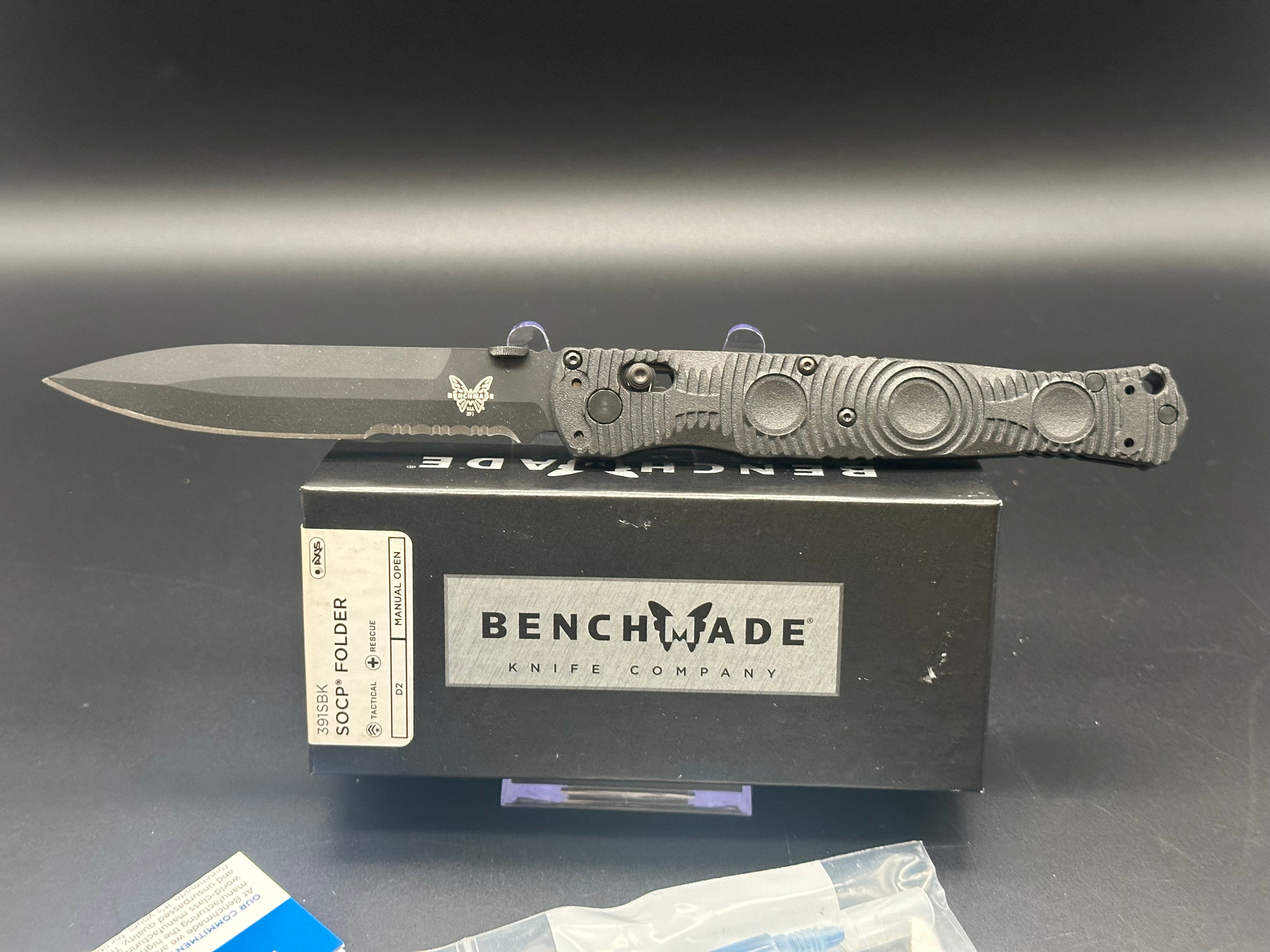 Benchmade SOCP Tactical Folding Knife with AXIS Lock - Carbon Fiber Elite Handle, 4.5