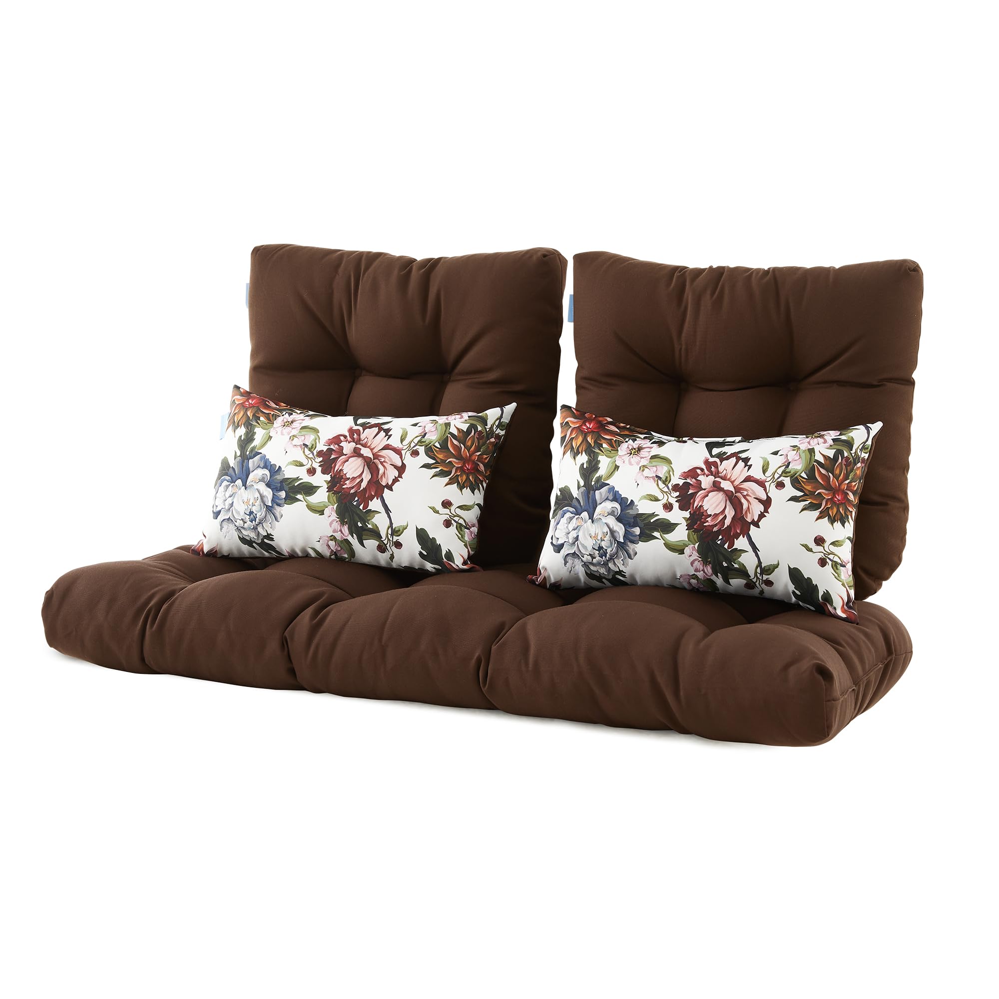 ARTPLAN All-Weather Outdoor Cushions Set of 5 - Waterproof Loveseat & Bench Cushions with Tufted Design for Patio Furniture - Perfect for Garden, Deck, Poolside & Backyard Relaxation