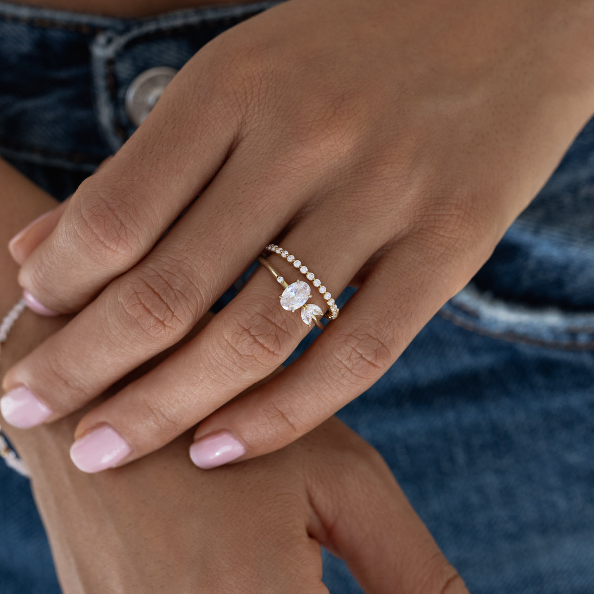 Floating Eternity Diamond Band Ring for Women - 14K Gold or Platinum Wedding & Anniversary Jewelry Gift - Perfect for Bridal, Engagement & Special Occasions