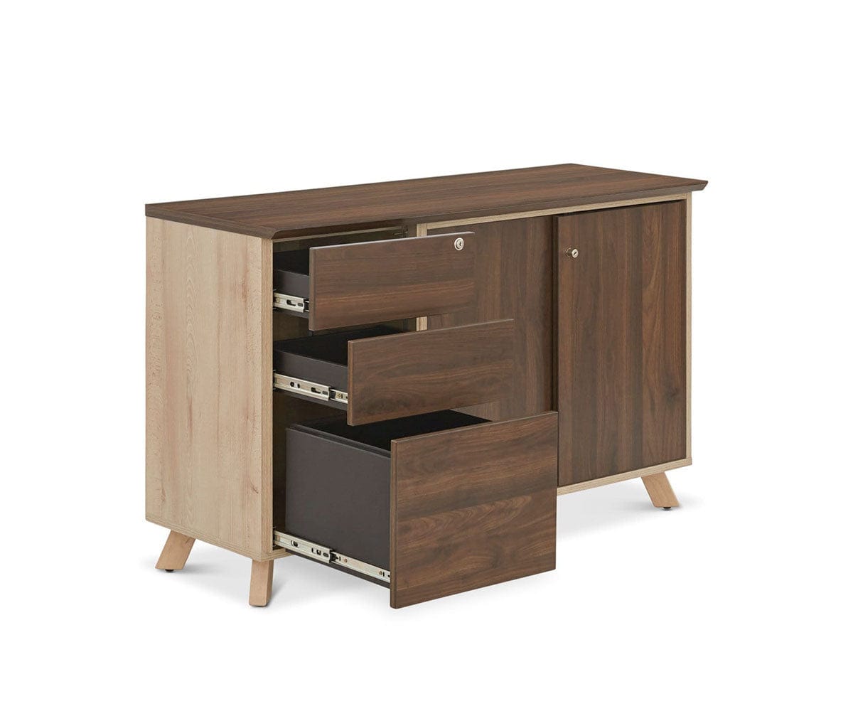 Thorsten Credenza - Modern Wooden Sideboard with 3 Drawers & 2 Doors - Perfect for Living Room, Dining Room & Entryway Storage
