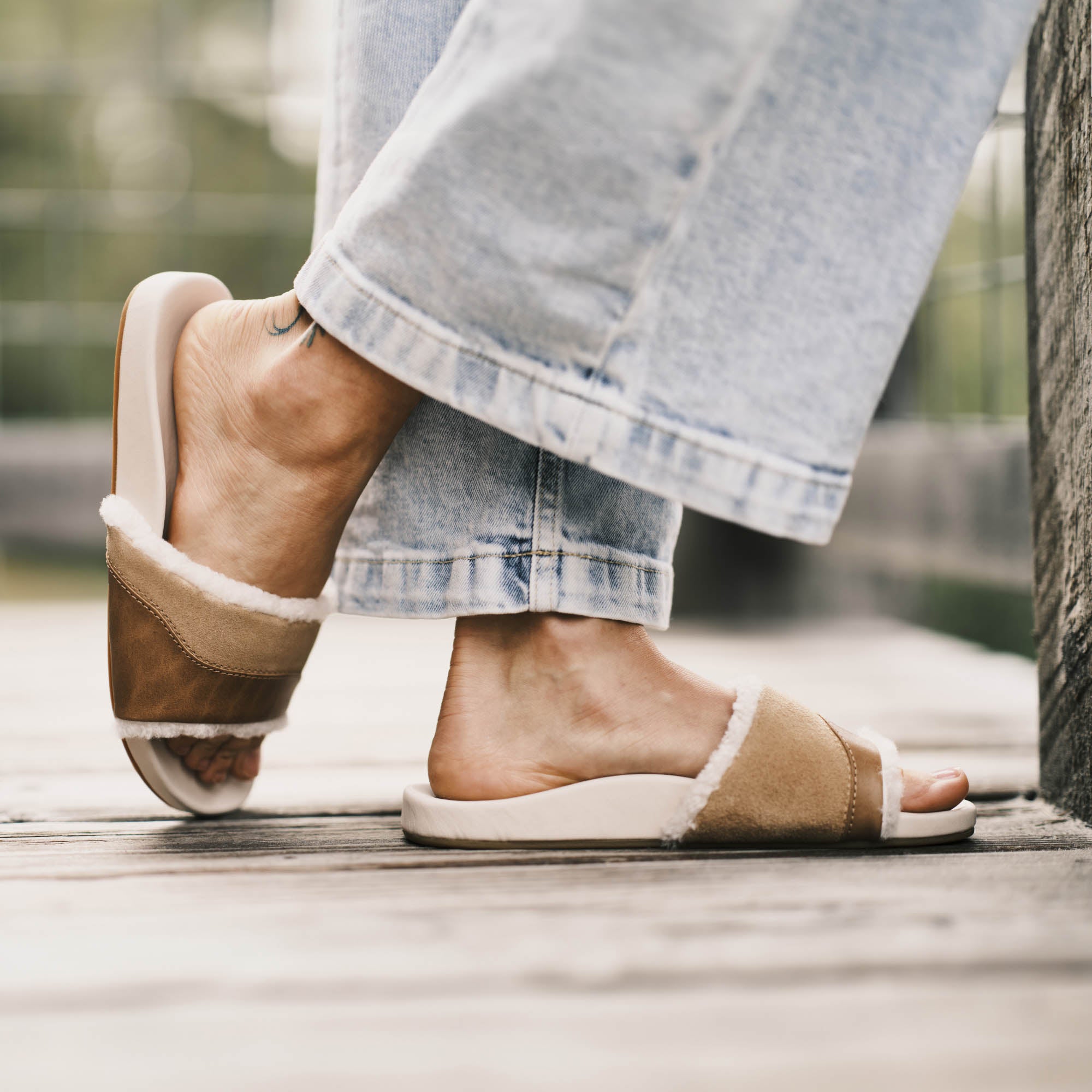 Hala Slide Tan Puka - Comfortable and Stylish Sandals for Women | Perfect for Beach, Pool, and Summer Outfits