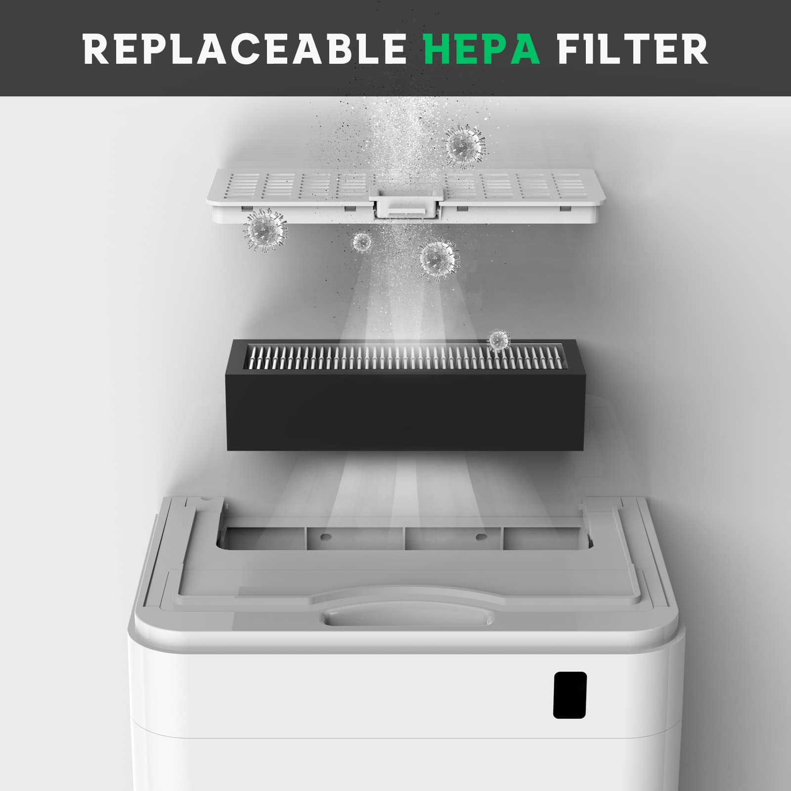 Interhasa HEPA Filter Hand Dryer, 110-130V Commercial Electric Hand Dryer for Bathrooms, Plug-in, White (IT2688) - Ideal for Restaurants, Hospitals, and Public Restrooms
