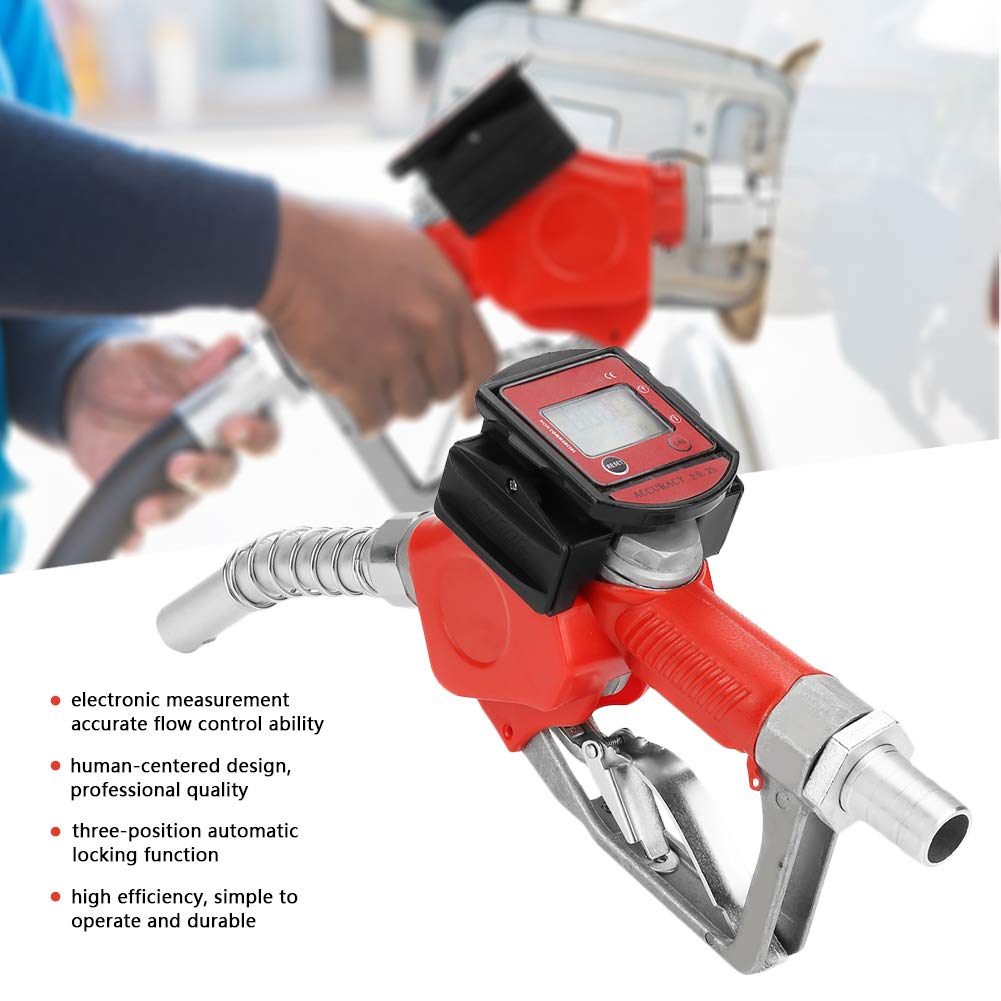 1pc Digital Fueling Nozzle with Automatic Lock - Gasoline/Kerosene Metered Nozzle Gun for Precise Fuel Dispensing | Ideal for Gas Stations, Farms & Home Fuel Storage