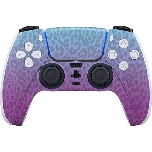 Skinit PS5 Controller Skin - Cheetah Print Purple & Blue Gaming Decal | Protective Vinyl Cover for Playstation 5 DualSense | Perfect for Gaming Enthusiasts & Customization Lovers