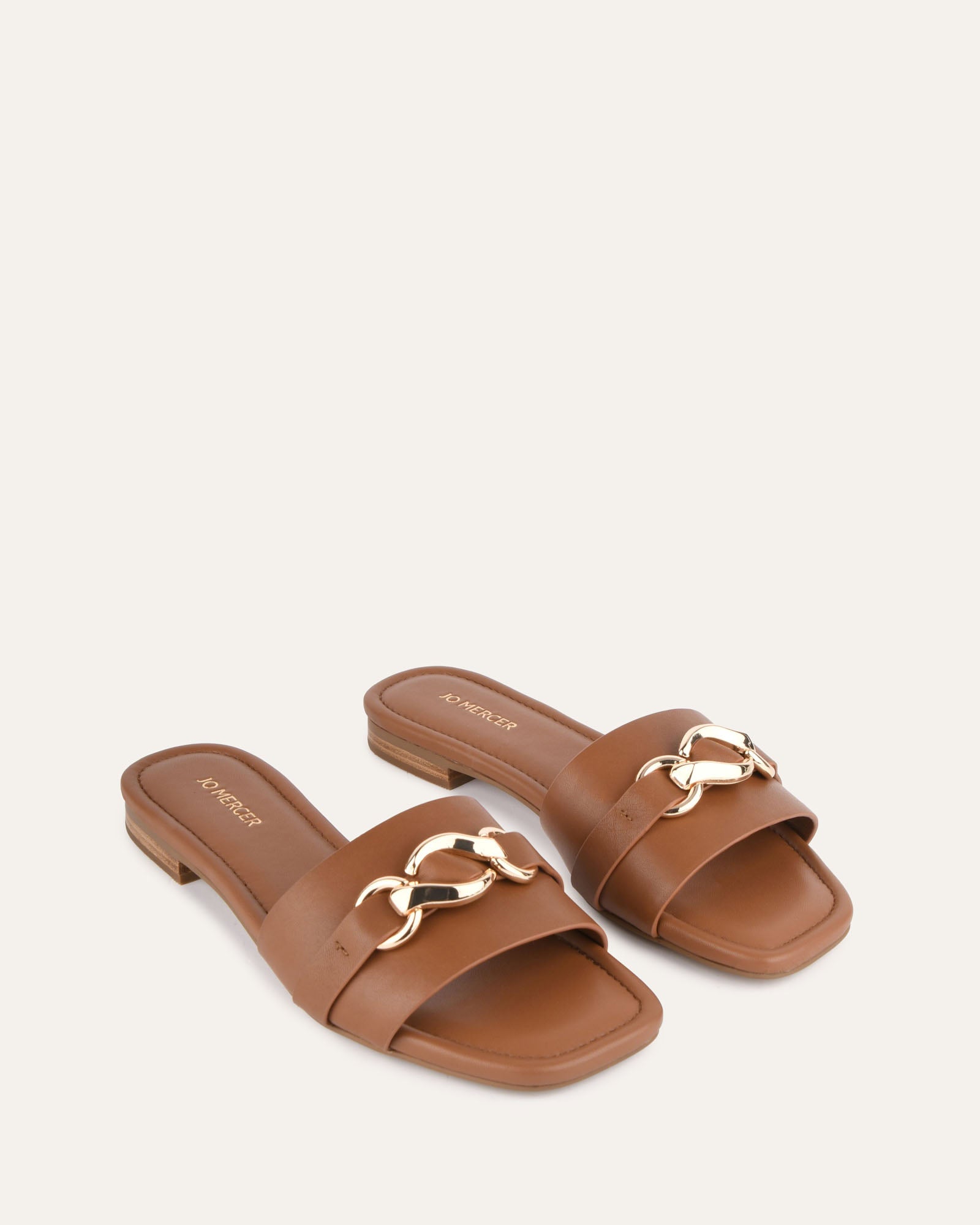 Pablo Flat Slide Sandals - Dark Tan Genuine Leather - Comfortable Casual Shoes for Men & Women - Perfect for Beach, Pool, and Summer Outings