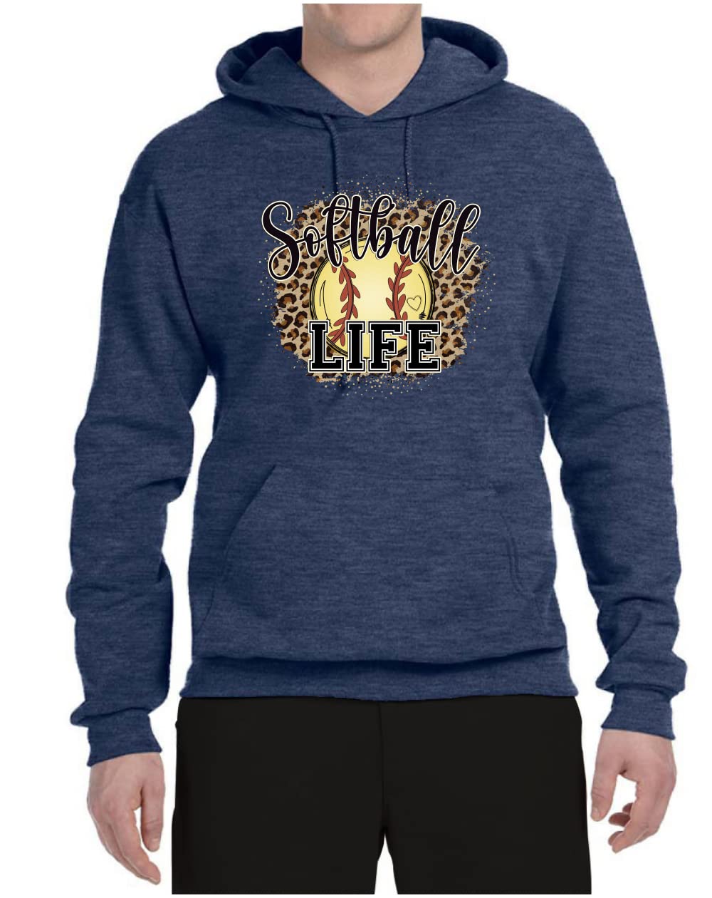 Wild Bobby Softball Life Animal Print Graphic Hoodie - Unisex Sports Sweatshirt for Girls & Boys - Perfect for Baseball Games, Team Spirit & Casual Wear