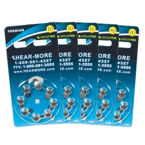 Premium Size 10 Hearing Aid Batteries - Pack of 40 - Long-Lasting Power for Hearing Devices - Ideal for Travel, Daily Use & Emergency Backup