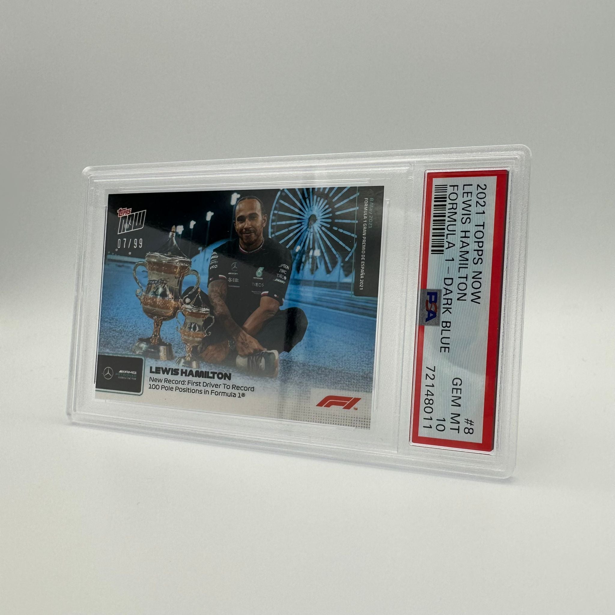 PSA 10 Graded 2007 Lewis Hamilton #8 Rookie Card - Dark Blue Parallel - Perfect for F1 Collectors & Racing Memorabilia Displays