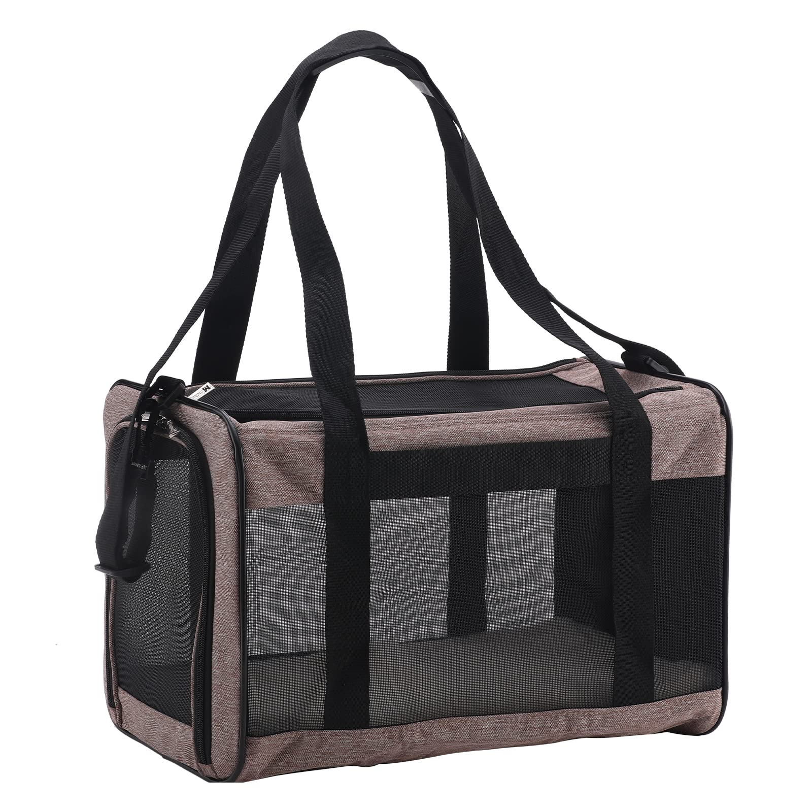 Foldable Airline Approved Pet Carrier for Cats & Dogs Up to 19lbs - Durable 4-Sided Mesh Travel Bag with Soft Wool Felt | Portable Dog Crate for Car, Plane & Vet Visits