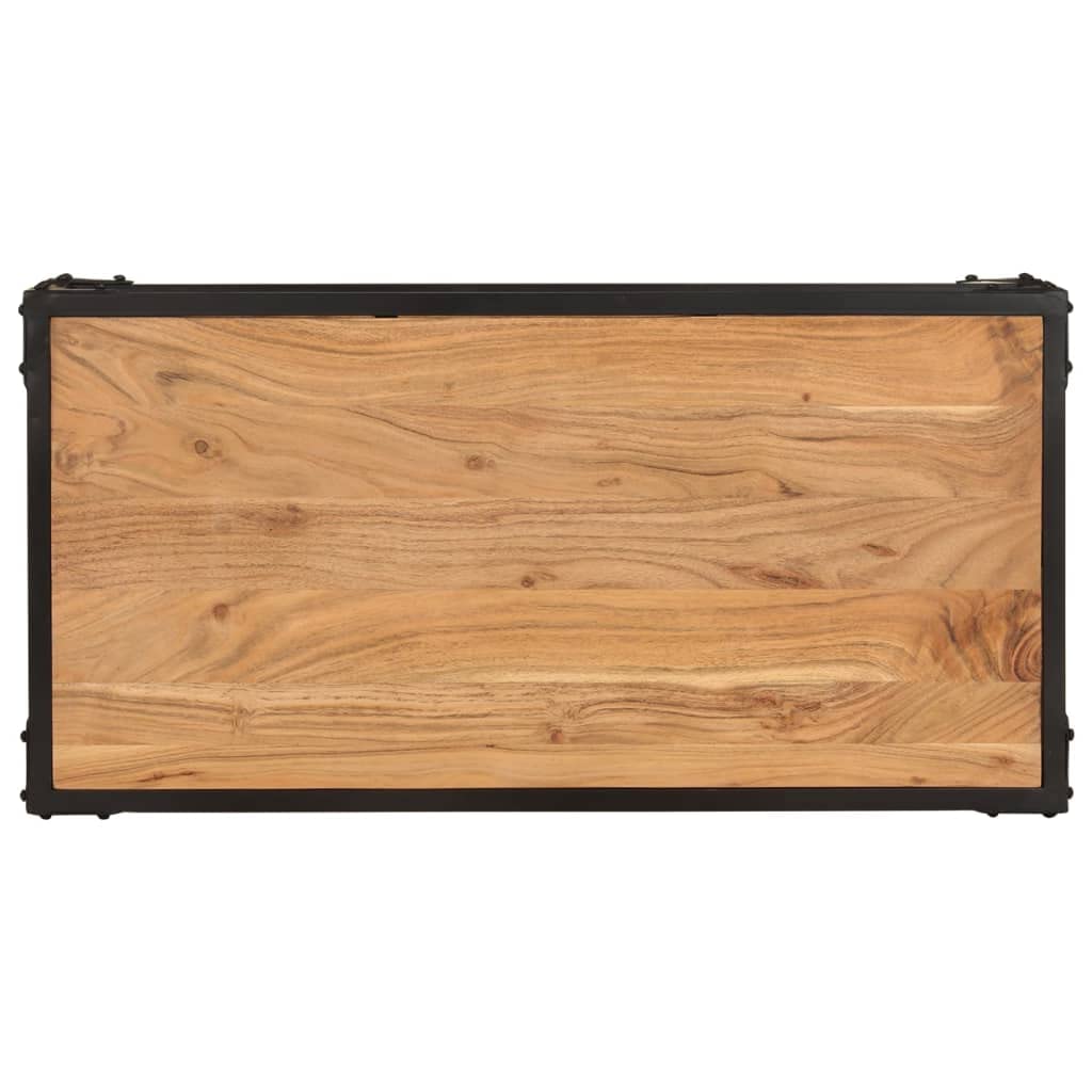 Modern Acacia Wood Coffee Table with Storage - 35.4
