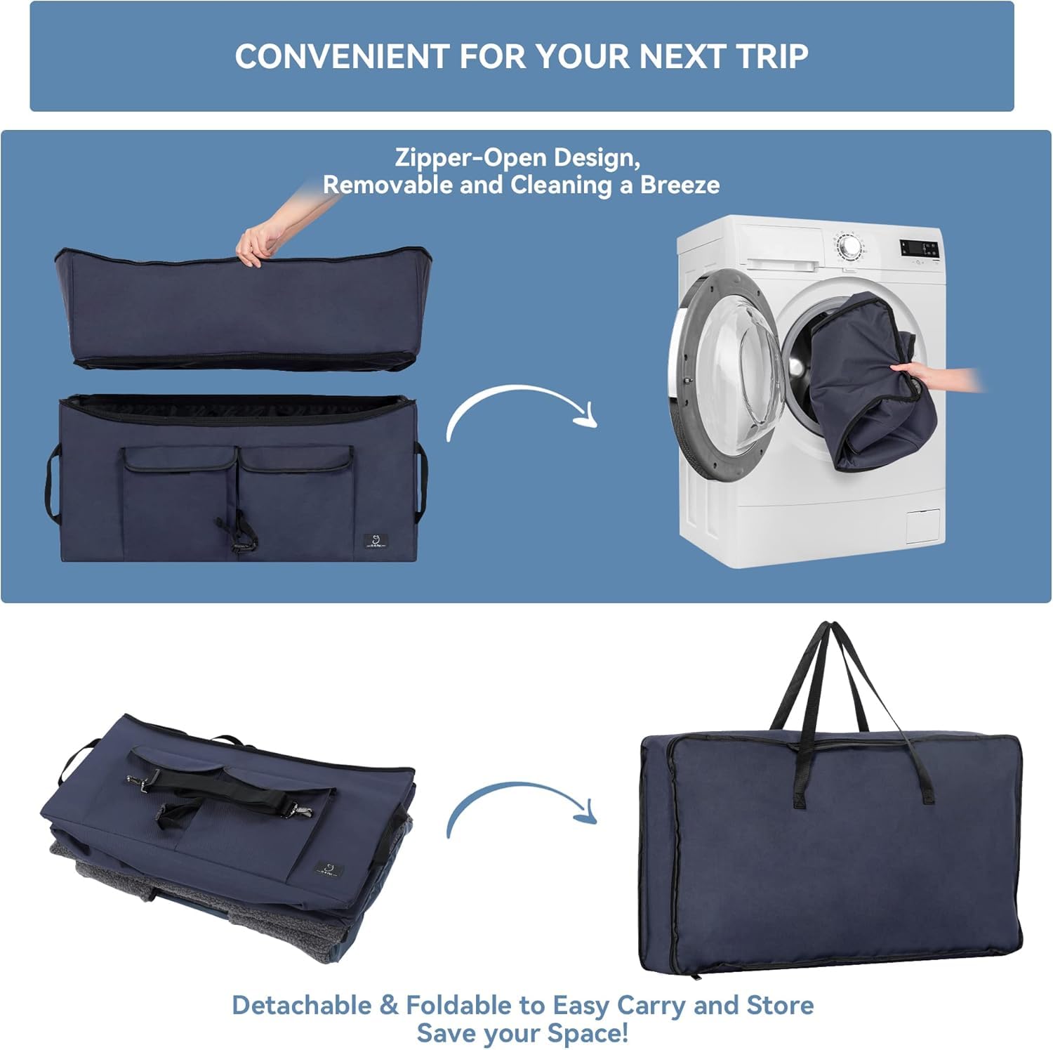 **A4Pet Large Dog Car Seat for Medium & Big Dogs - Washable Cover, Safety Leash & Storage Pockets - Foldable & Portable Pet Booster Seat for Travel, Road Trips & Outdoor Adventures**