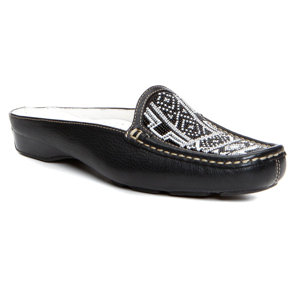 Donald J Pliner Women's LovageSP Black/White/Black Leather Loafers Size 6 M - Comfortable Slip-On Shoes for Work, Travel & Casual Outfits