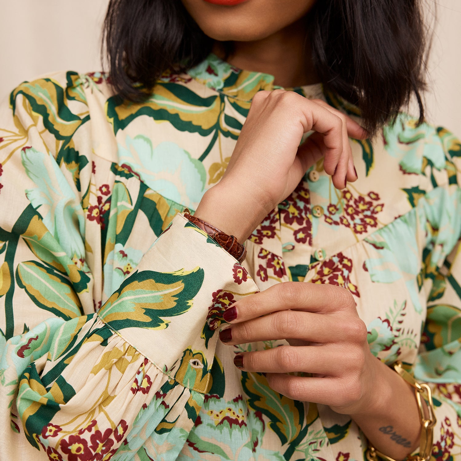 Margot Blouse Women's Elegant Floral Print Tunic Top - Perfect for Office Wear, Casual Outings & Special Occasions