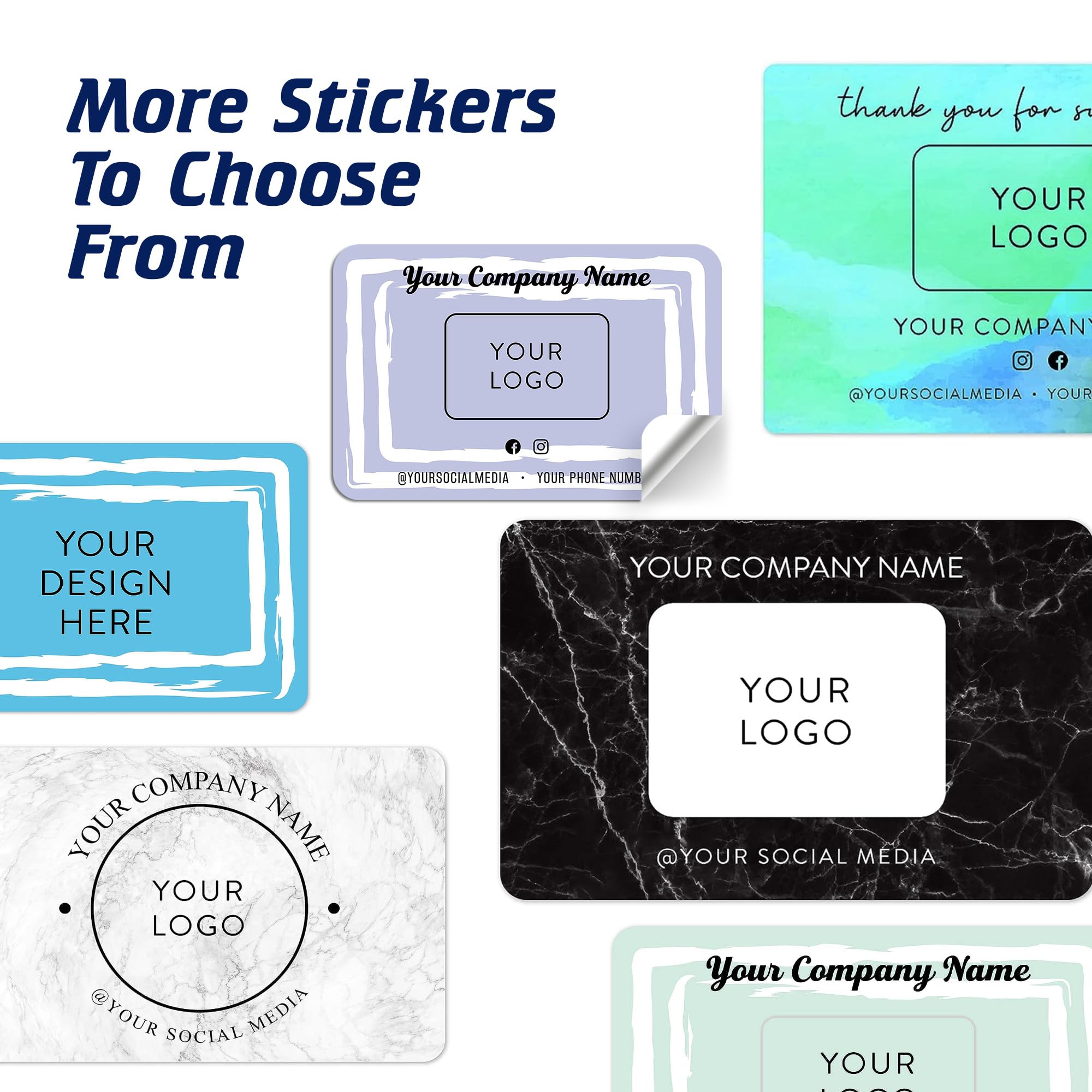100 Custom Vinyl Labels - Waterproof Rectangle/Square Stickers for Small Business Branding - Personalized Logo Labels for Handmade Crafts, Product Packaging, Bottles, Jars, Candles - Perfect for DIY Projects & Business Branding (Lavender Swirls, 6x4 Inches)