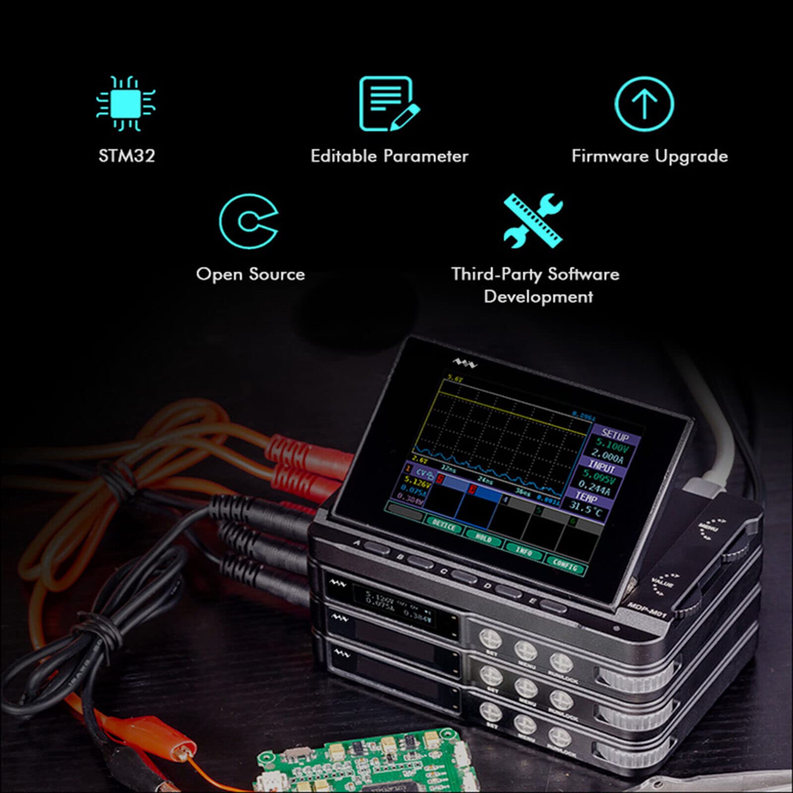 MINIWARE MDP-M01 Adjustable Digital Power Supply Control Module - Programmable DC-DC CV CC Output for DIY Electronics & Lab Use