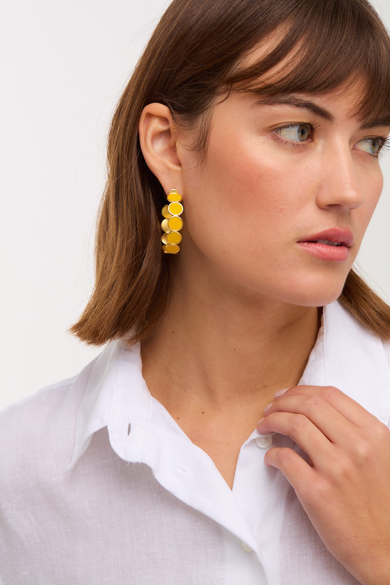 Behring Point Hoop Earrings for Women - 14K Gold Plated Dainty Minimalist Hoop Earrings - Perfect for Everyday Wear, Office, Date Night & Gift Giving