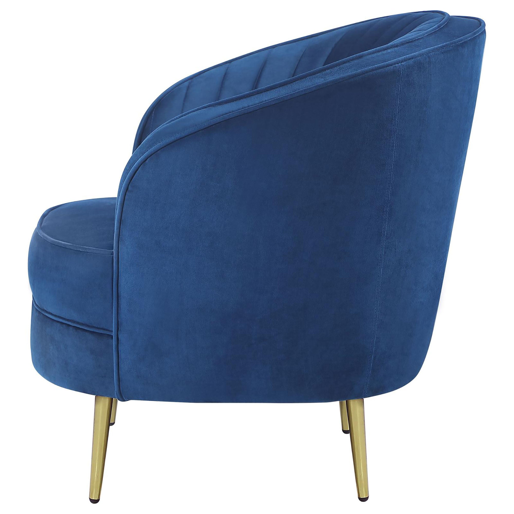 Blue Channel Tufted Chair - Upholstered Accent Chair with Button Tufting for Living Room, Bedroom or Office - Comfortable Modern Furniture for Home Decor