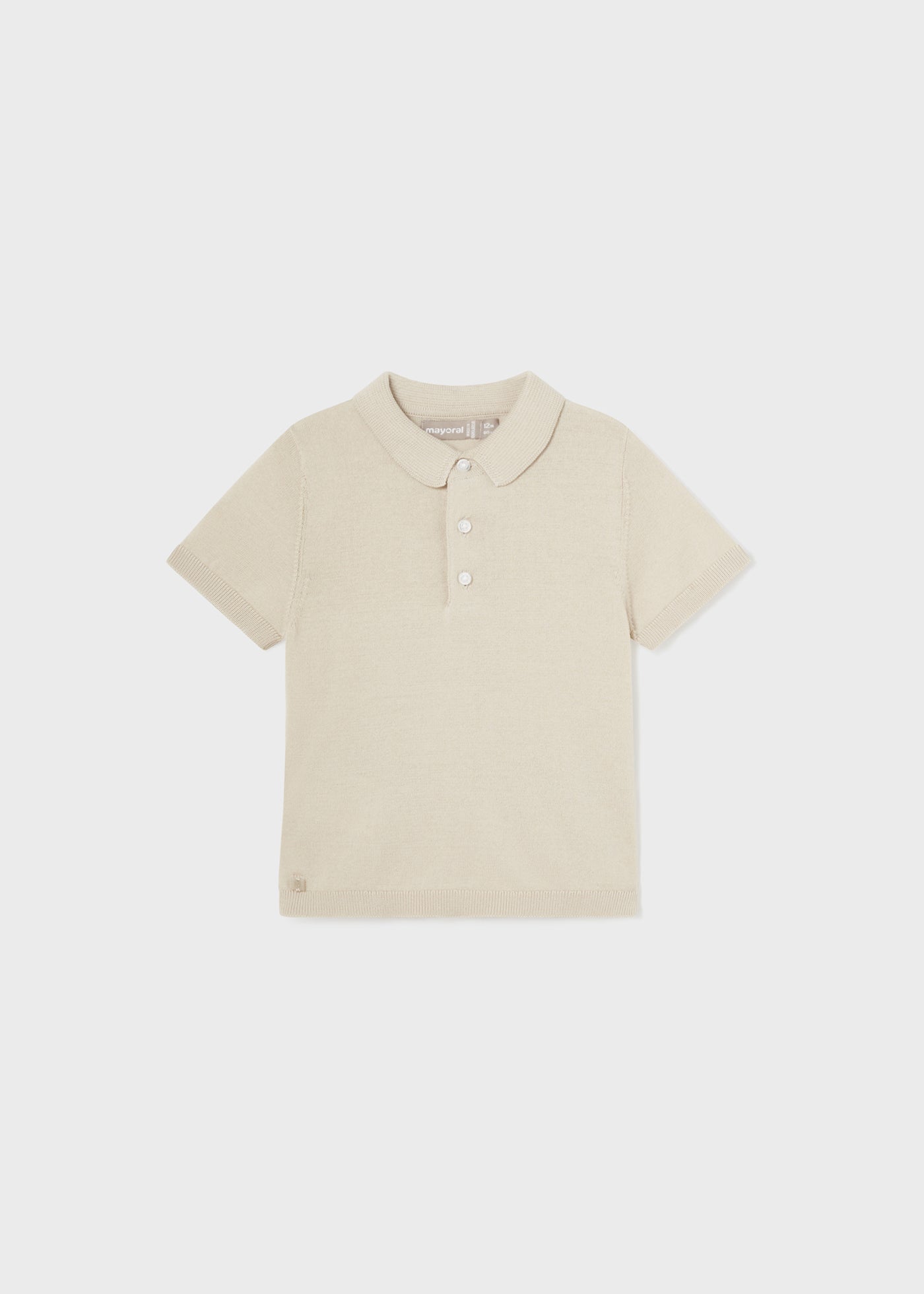 1105 Short Sleeve Polo Shirt for Baby Boys - Soft Cotton & Stylish Raffia Design - Perfect for Summer Outings, Beach Trips & Family Photos