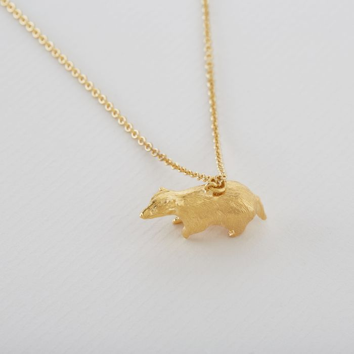 Foraging Badger Necklace - Handmade Sterling Silver Badger Pendant Jewelry for Nature Lovers, Perfect for Hiking, Camping & Outdoor Adventures