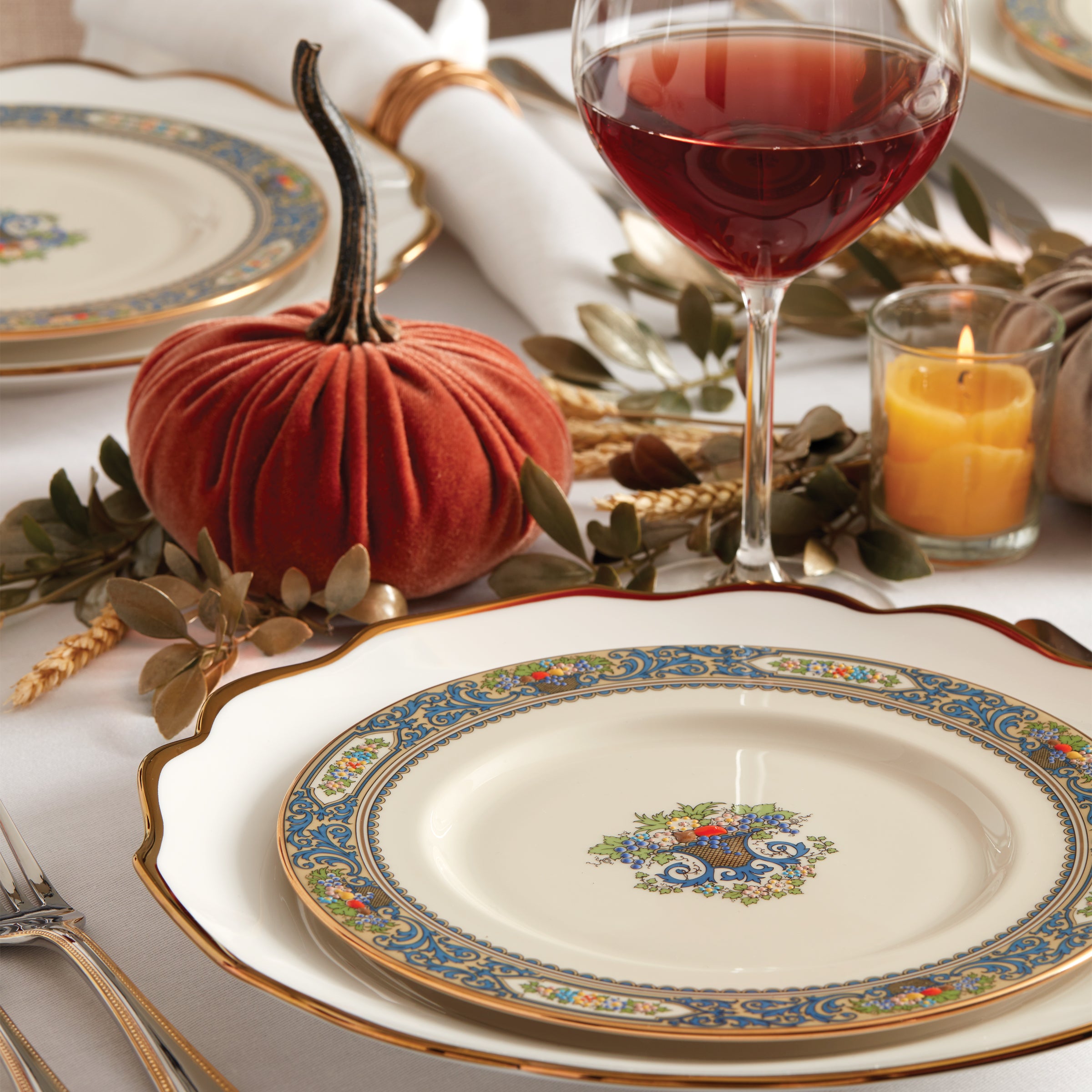 Elegant Autumn Salad Plate Set - Durable Ceramic Dinnerware for Fall Gatherings & Thanksgiving Dinner Decor