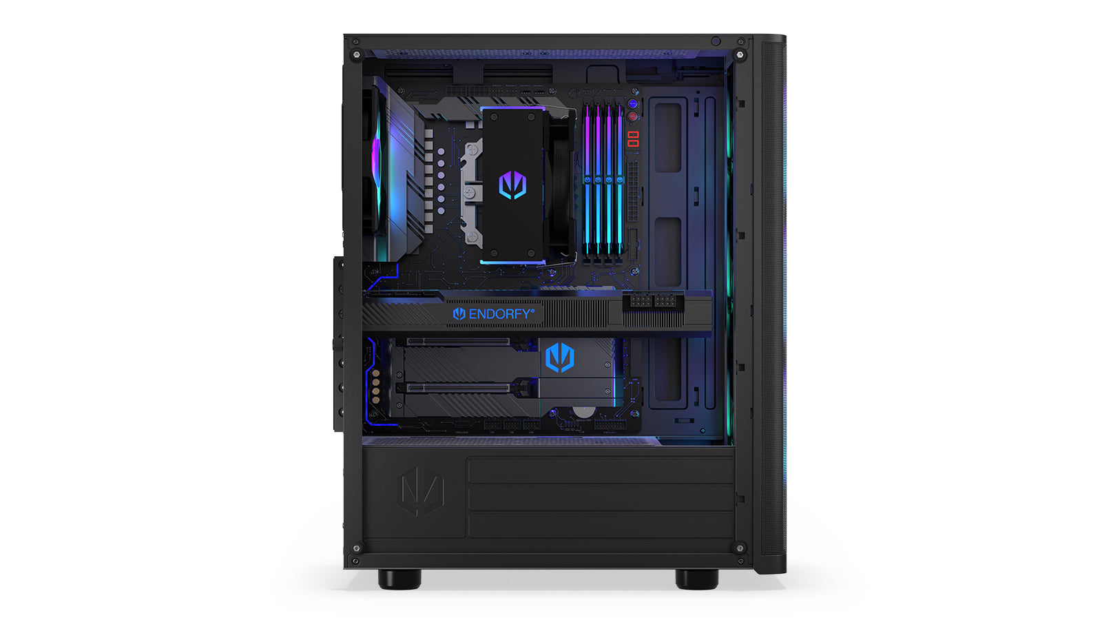 Endorfy Ventum 200 ARGB ATX Mid Tower PC Gaming Case - High Airflow Tempered Glass Design with RGB Lighting (EY2A014) - Perfect for Gaming Rigs & Custom PC Builds