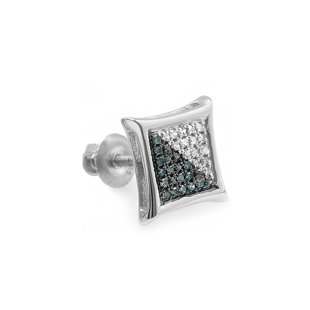 0.08 Carat Blue & White Diamond Kite Stud Earrings - Dazzlingrock Collection | Micro Pave Setting | Perfect for Weddings, Parties & Special Occasions
