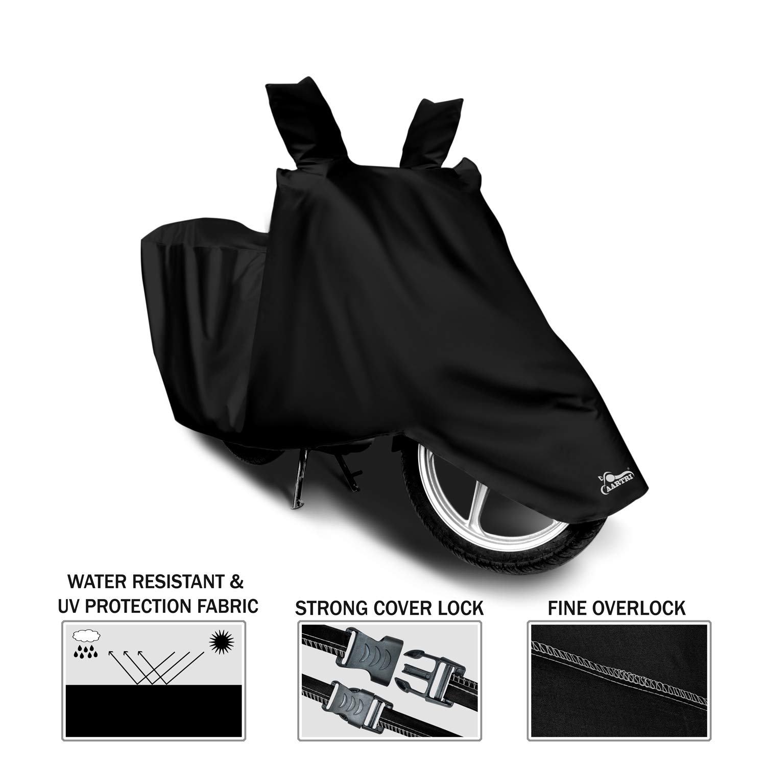DROHAR Waterproof Motorcycle Cover for YObykes Yo Edge 2022 (Models BS-2, BS-3, BS-4, BS-6) - UV Protection, Dustproof, All-Weather Bike Cover (Black) - Ideal for Outdoor Parking, Garage Storage & Travel Protection