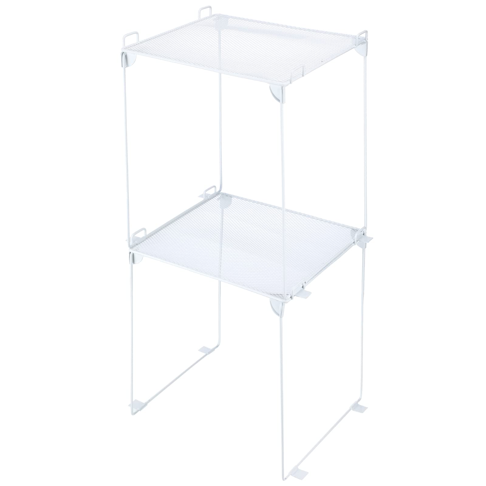 Panelee Collapsible Metal Locker Shelf - Double Layer White Organizer for School, Gym, Office, Kitchen & Bathroom - Stackable Storage for Standard Size Lockers - Perfect for Books, Supplies & Accessories