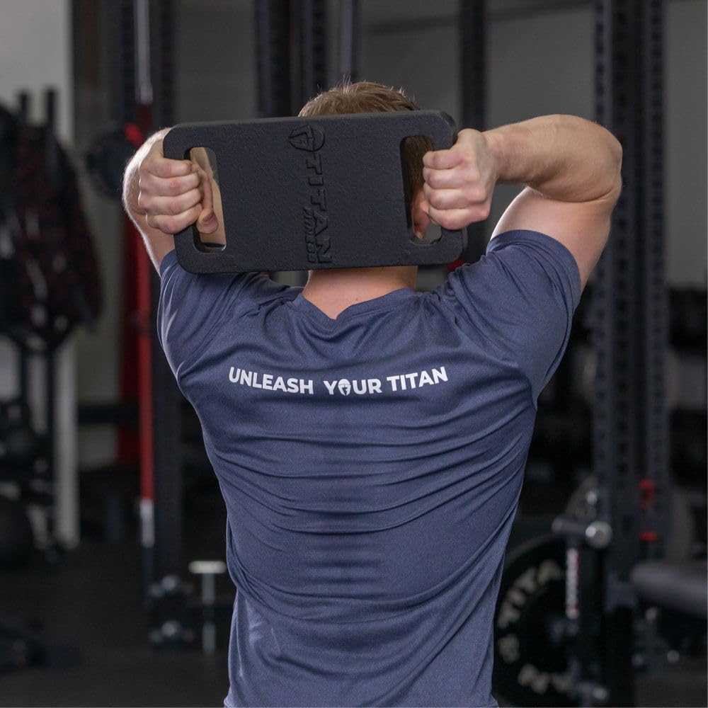 Titan Fitness Cast Iron Ruck Weight Plate - Single Wide Handle for Backpack Weight Training | Smooth Round Corners & Edges | Perfect for Resistance Training, Posture Stability & Strength Building | Ideal for Home Gym, CrossFit, Hiking & Outdoor Fitness Training