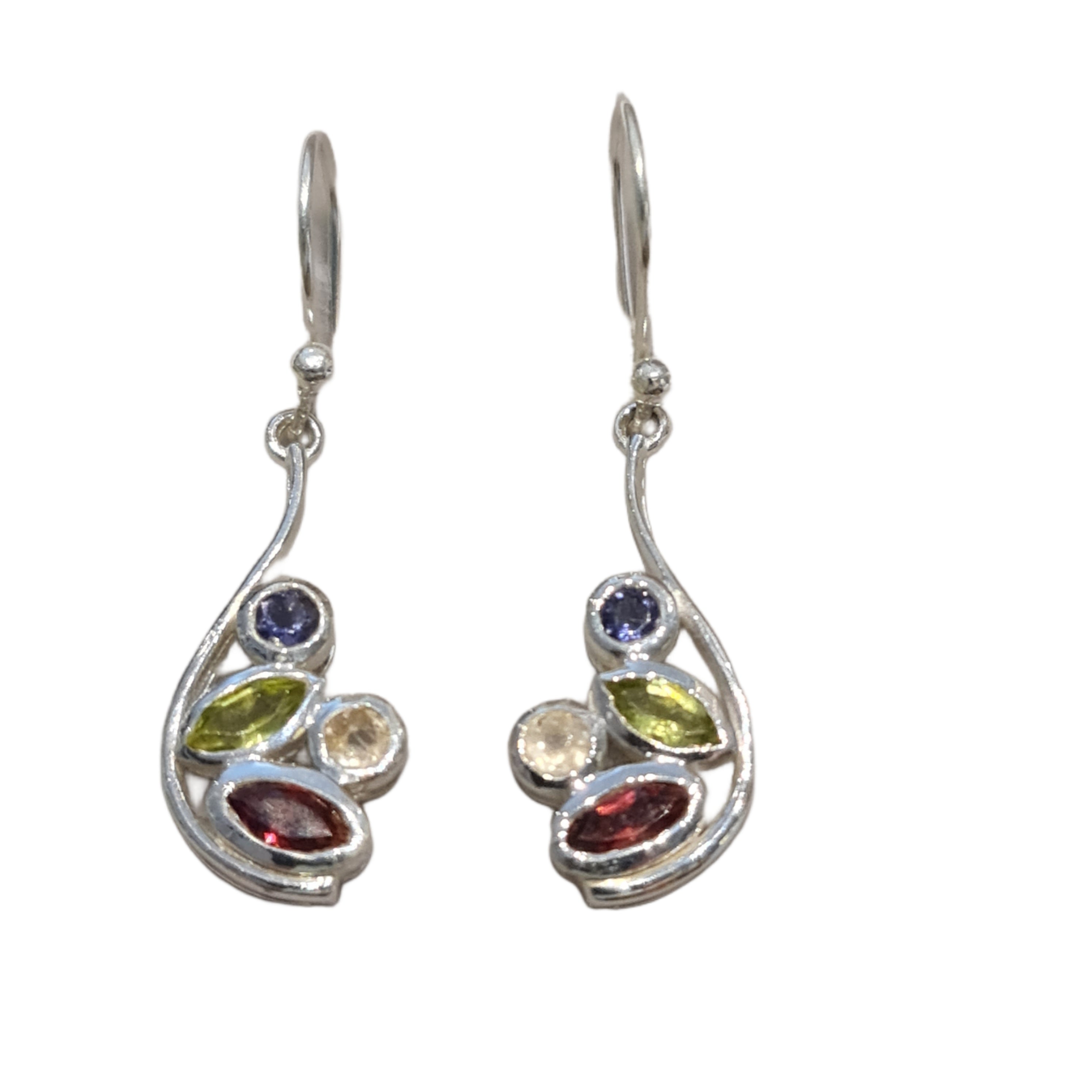 Exquisite Kina Drop Earrings with Multi-Stone Design – Elegant Handmade Jewelry for Women | Perfect for Parties, Weddings & Special Occasions