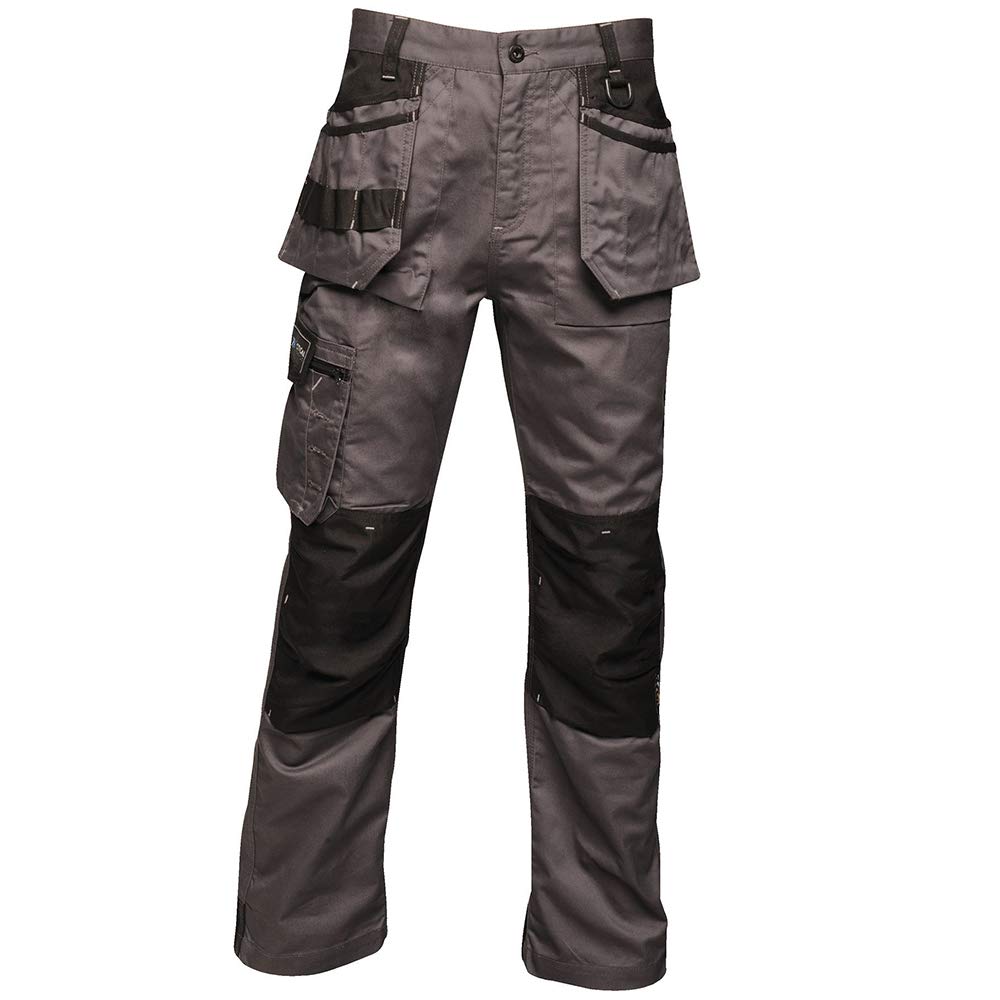 Regatta Men's Incursion Work Trousers 32R Iron Gray - Durable Work Pants for Construction, Landscaping & Outdoor Jobs