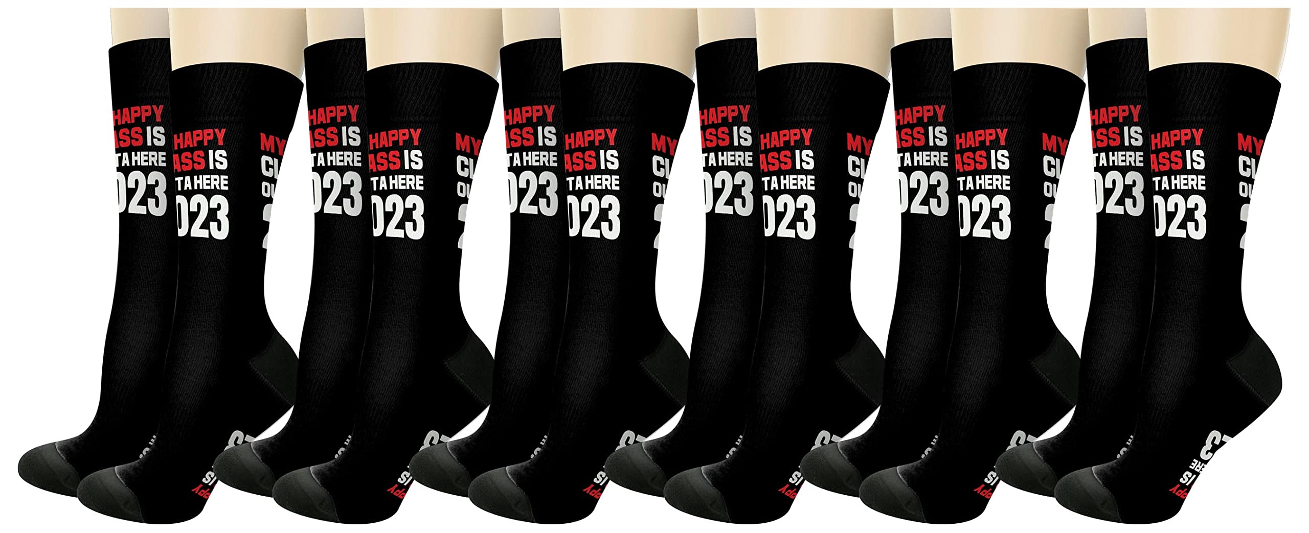 Funny Graduation Socks 2023 - Novelty Crew Socks for Graduates | Perfect Graduation Gift for Students & Teachers | Great for Class of 2023 Celebrations, Graduation Parties & School Events