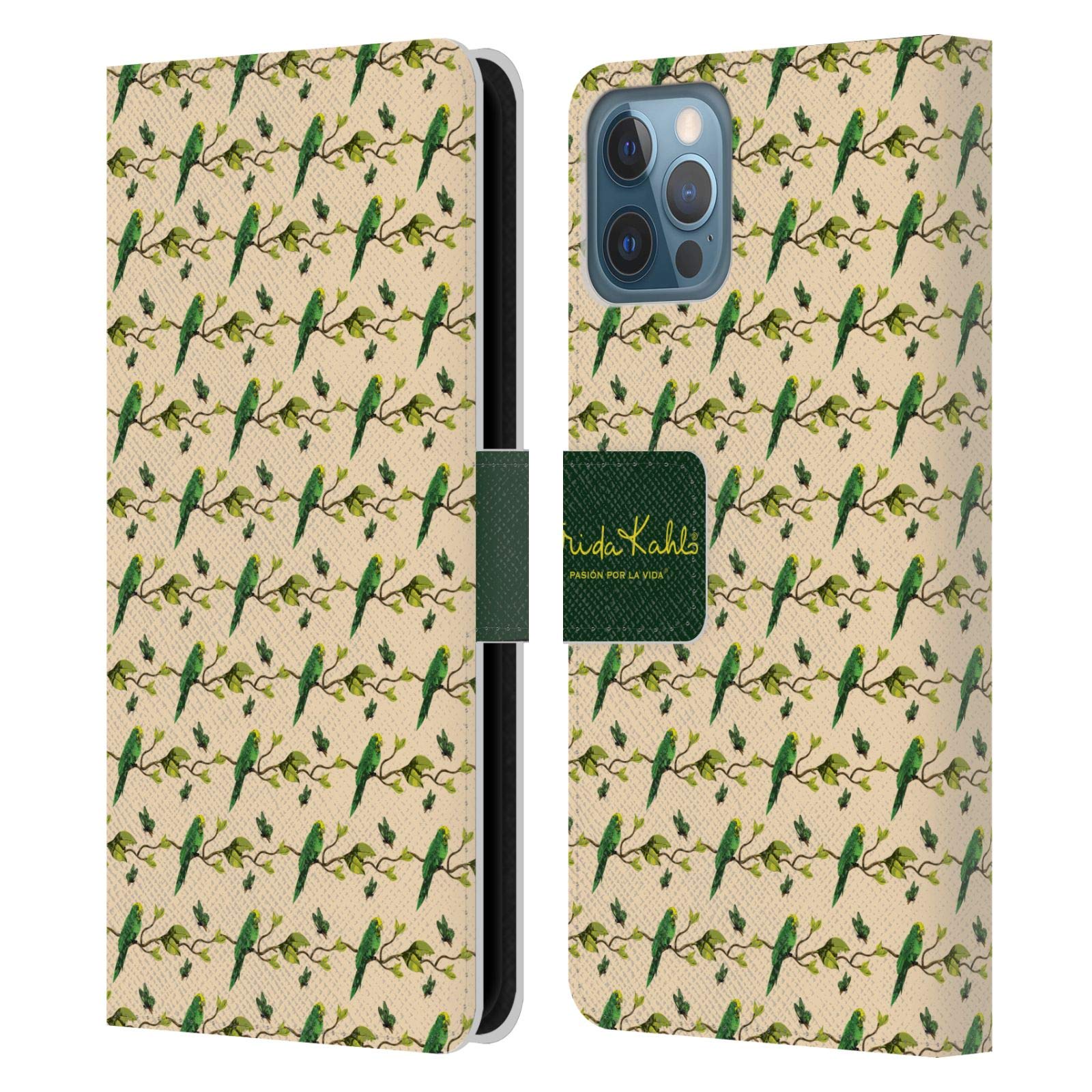 Official Frida Kahlo Birds on Branches Tropical Leather Wallet Case for iPhone 12/12 Pro - Artistic Phone Cover for Women, Gift Idea & Travel Accessory
