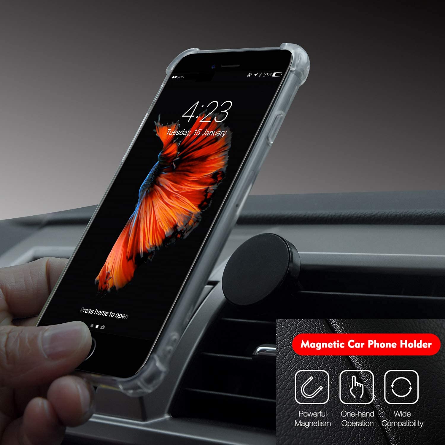 Ride Claw Phone Mount Car Holder - Secure Auto Grip Air Vent Clip for Hands-Free Navigation & Safe Driving