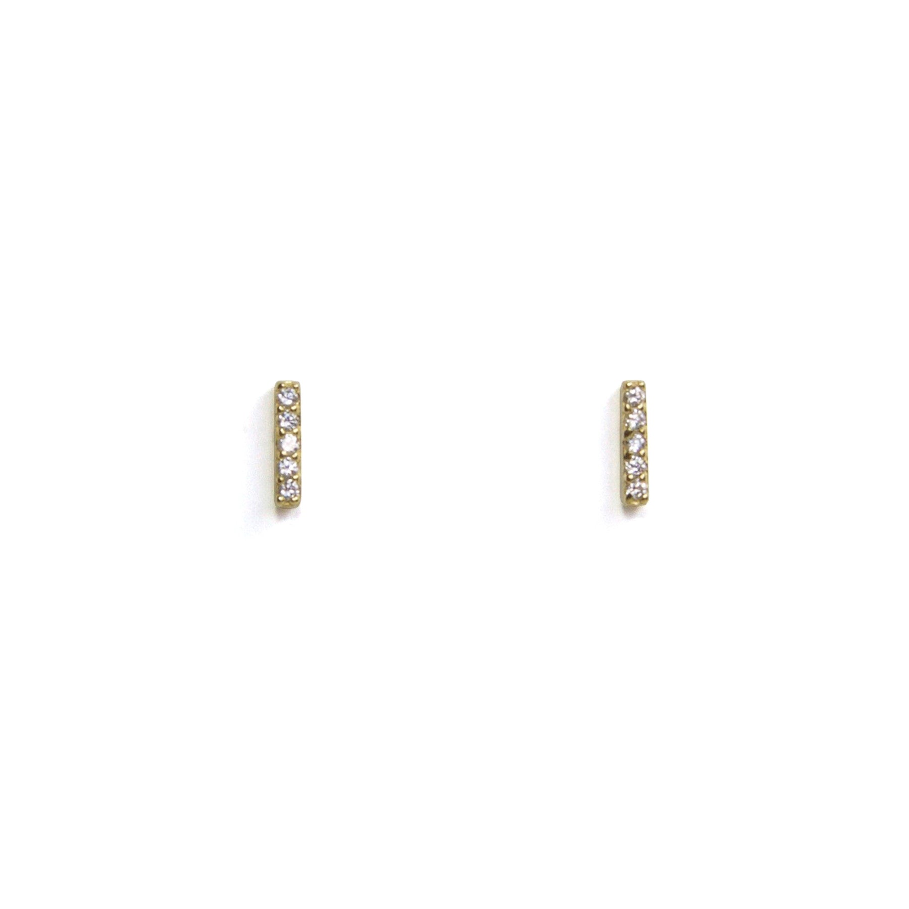Medium CZ Bar Stud Earrings for Women - Sparkling Cubic Zirconia Studs for Everyday Wear | Perfect for Work, Parties & Special Occasions
