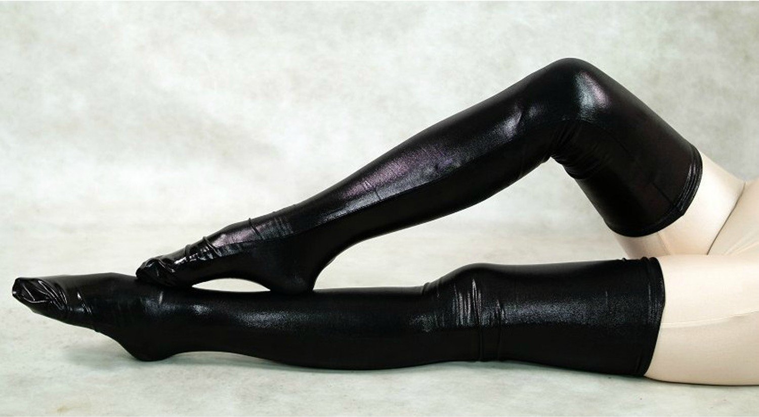Sexy Club Women's Thigh High Stockings - Wet Look Leather Long Socks for Party, Cosplay & Night Out - Comfortable & Stretchy Fashion Hosiery