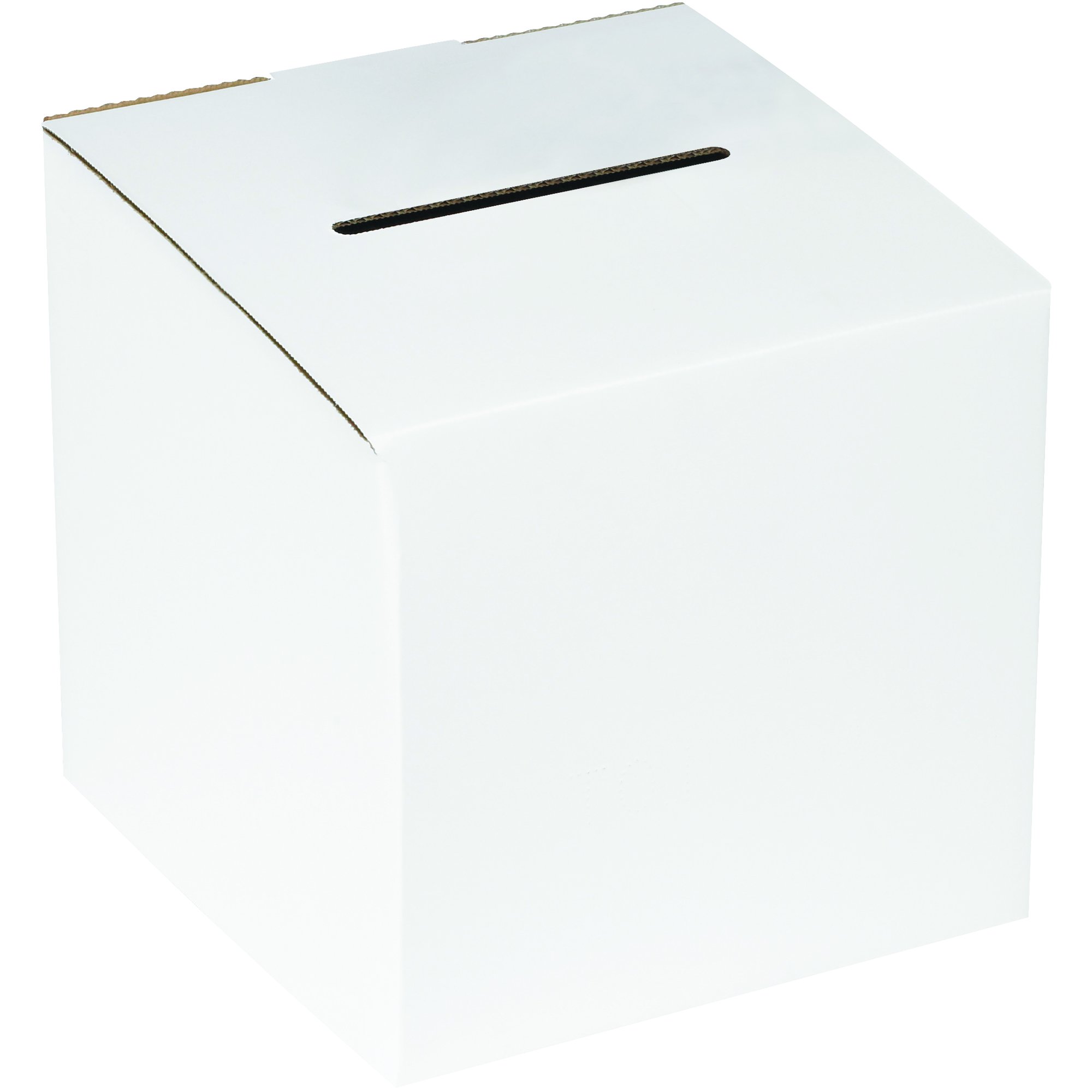 White Corrugated Cardboard Ballot Box 10x10x9-10 Inches - Suggestion Box, Raffle Ticket Holder, Voting Box (Pack of 10) - Perfect for Elections, Fundraisers, School Events & Office Voting