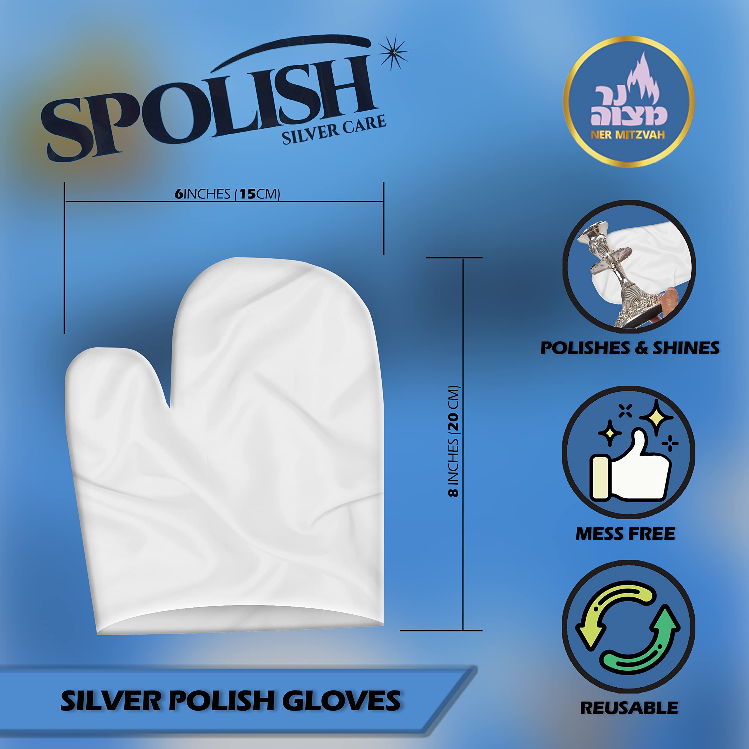 Premium Silver Polishing Gloves (3-Pack) – Reusable & Instant Shine for Jewelry, Watches, Silverware – Quick Tarnish Remover – 100% Cotton – Perfect for Home Cleaning, Gift Wrapping & Travel Jewelry Care
