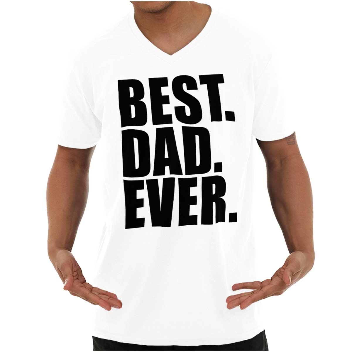 Best Dad Ever Cute V-Neck T-Shirt for Men - Brisco Brands Father's Day Gift - Perfect for Casual Wear, Family Outings & Special Occasions