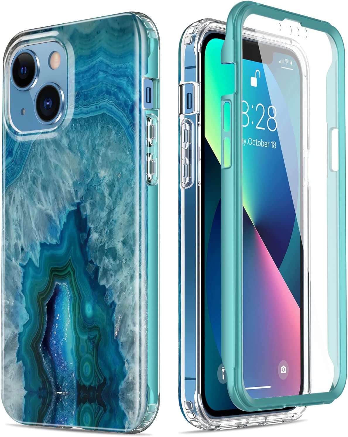 iPhone 13 Mini Case with Built-in Screen Protector - Military Grade Shockproof Rugged Cover for Ultimate Protection | Perfect for Outdoor Adventures, Travel & Daily Use