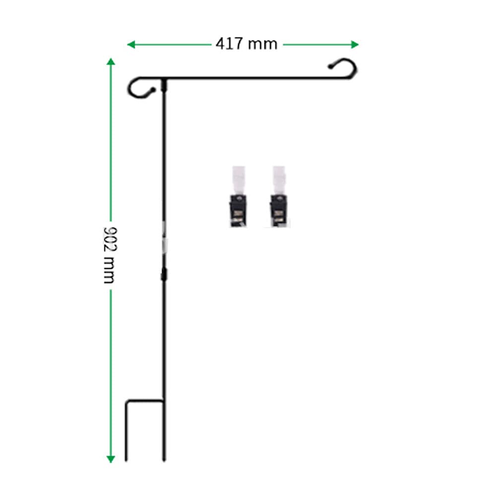 Premium Metal Garden Flag Stand with Tiger Clip & Spring Stoppers - Weatherproof Powder Coated Pole Holder for Christmas & Seasonal Decor (Patio, Yard, Porch Decoration)