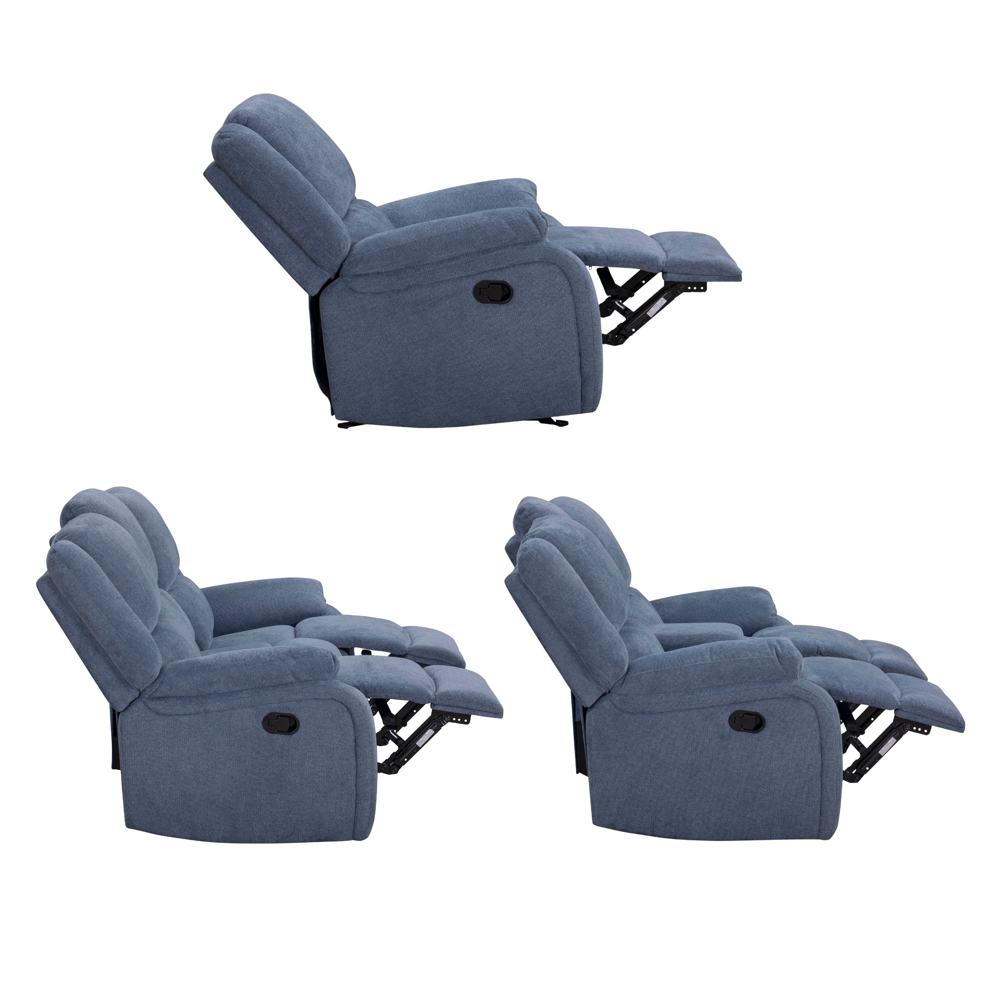 Roundhill Furniture Blitz Transitional Living Room Reclining Sofa Set - Modern Comfort for Relaxing & Entertaining - Perfect for Family Movie Nights & Cozy Evenings