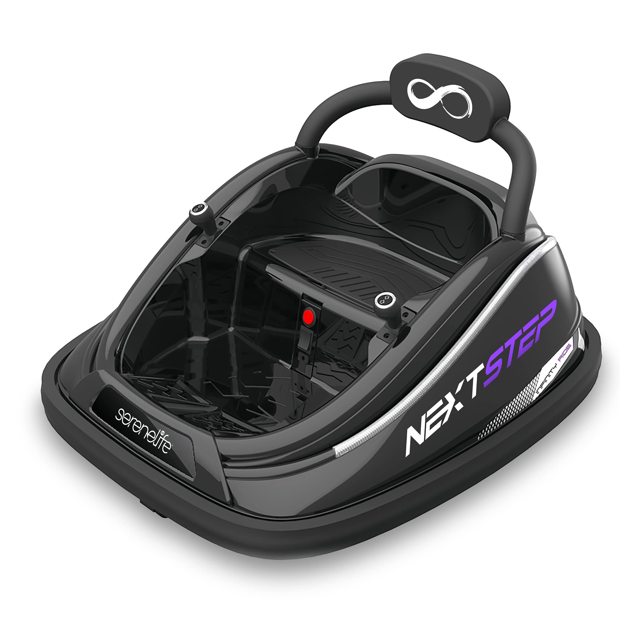 SereneLife 12V Electric Bumper Car for Kids 3-8 Years - Remote Control Ride-On Toy with 360° Spin, LED Lights & Safety Belt | Indoor/Outdoor Play for Toddlers & Children | Birthday Gift & Party Entertainment